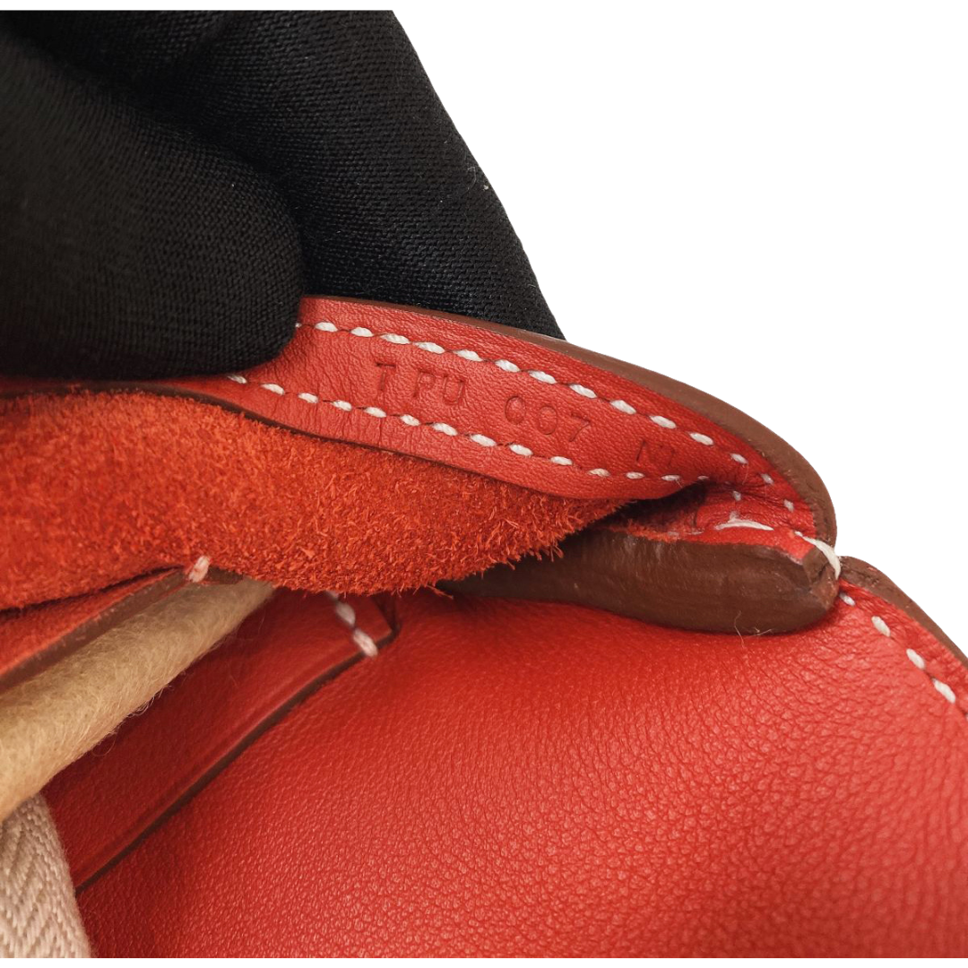 Hermes - RED POPPY CLEMENCE AND SWIFT LEATHER CLUTCH