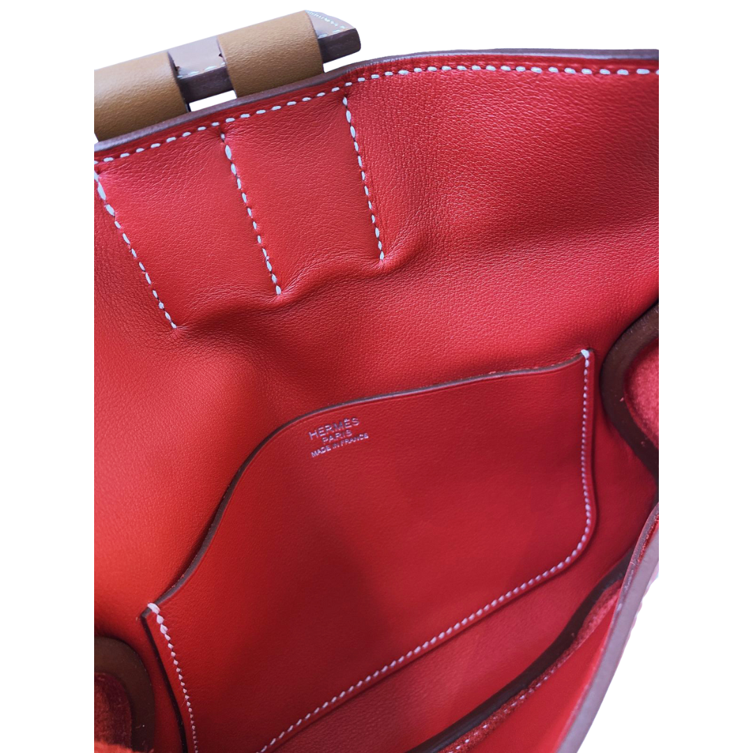 Hermes - RED POPPY CLEMENCE AND SWIFT LEATHER CLUTCH My Store