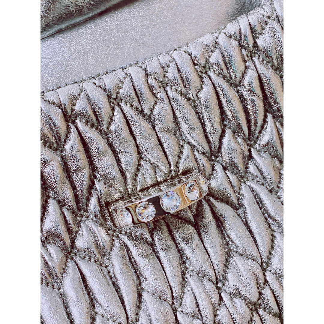 MIU MIU - CRYSTAL EMBELLISHED SILVER LEATHER BAG My Store