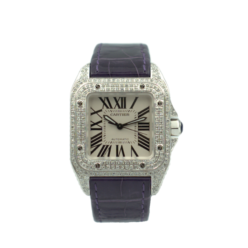 Cartier Santos 100 Medium Size - diamond set My Store