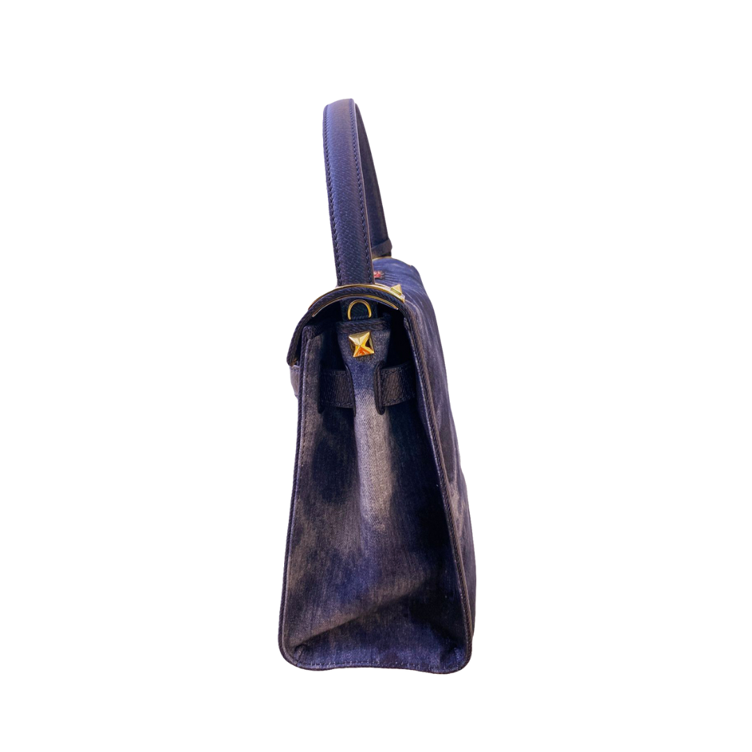 VALENTINO - DENIM BUTTERFLY EMBROIDERY MYROCKSTUD BAG BL-L977DTA2 My Store