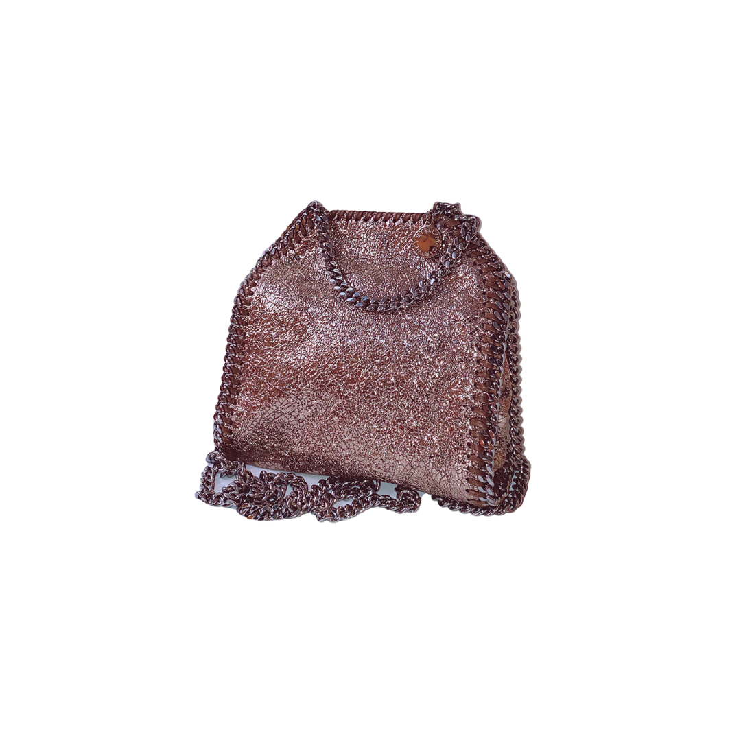 STELLA MCCARTNEY - METALLIC BRONZE FAUX LEATHER TINY FALABELLA SHOULDER BAG 391698 W6947 512064 My Store