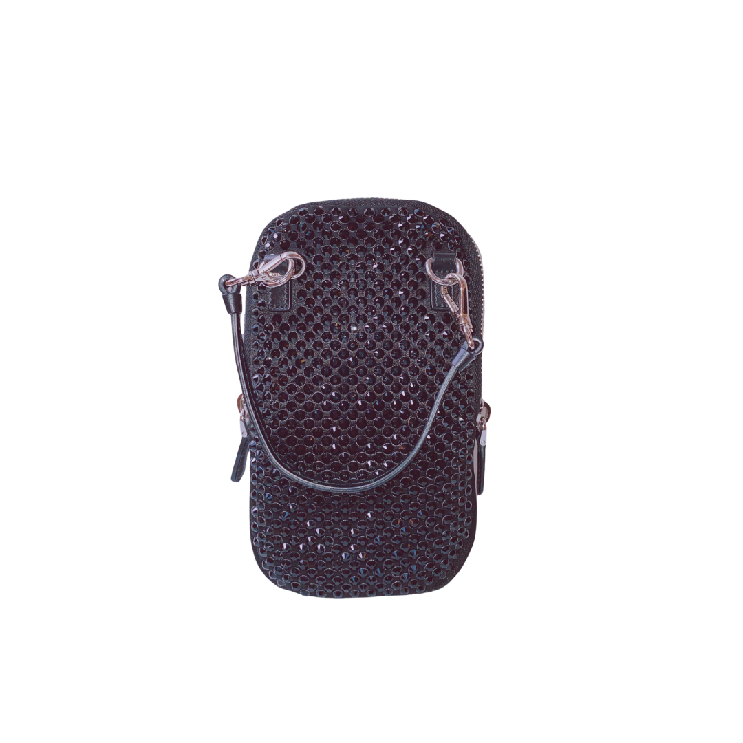 PRADA - SATIN CRYSTAL ZIP PHONE CASE CROSSBODY BAG My Store