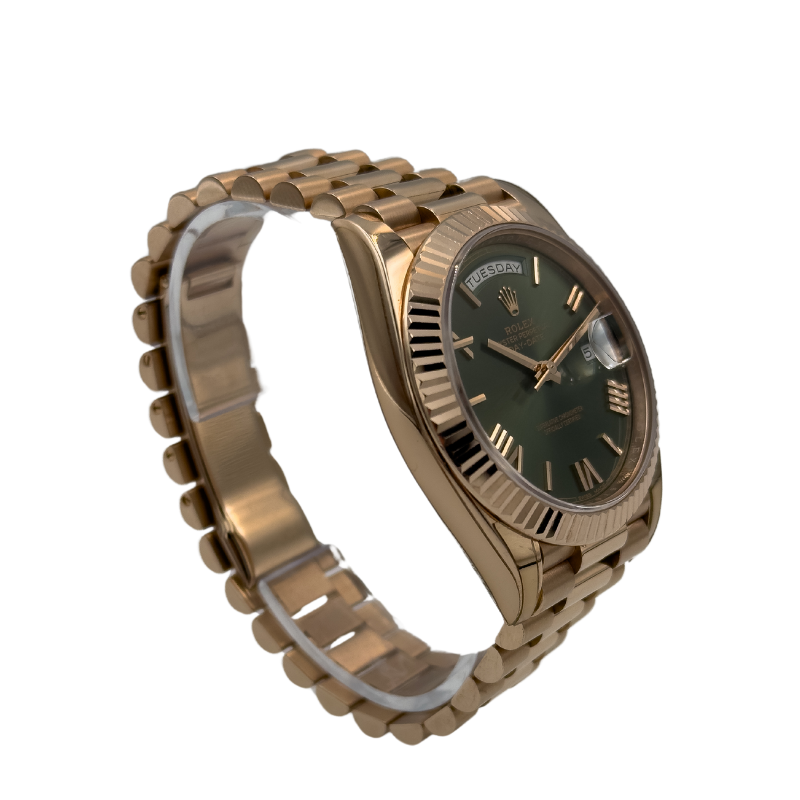 Rolex 228235 Day-Date 40 Rose Gold Olive Green Dial - 2018 Full Set My Store