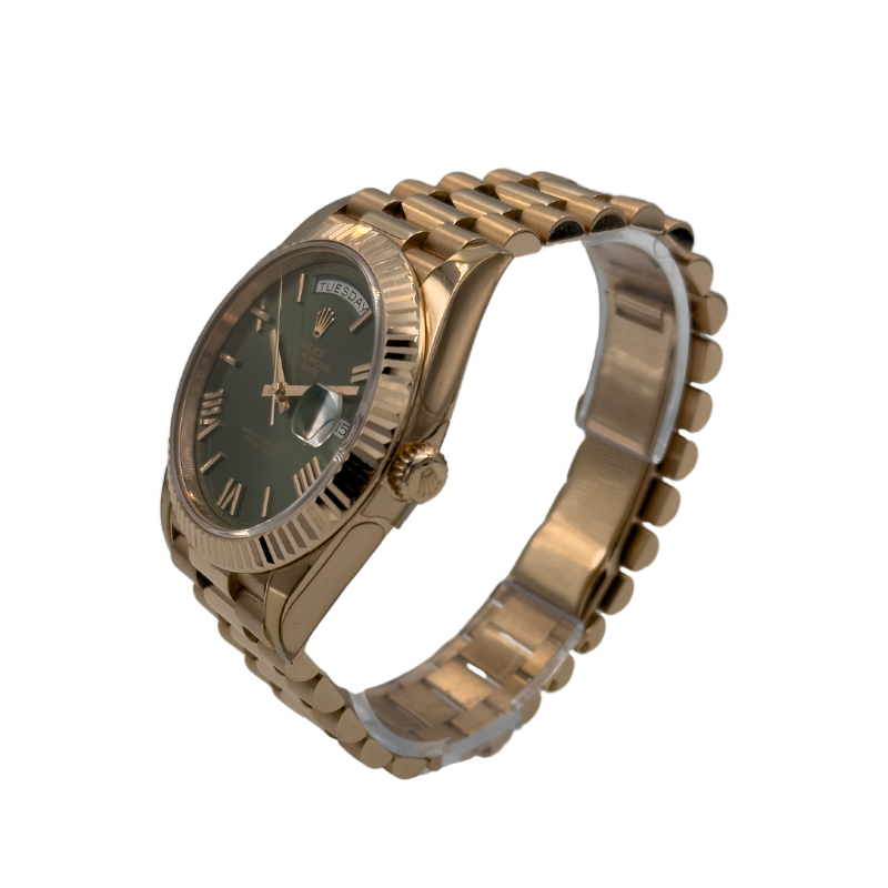 Rolex 228235 Day-Date 40 Rose Gold Olive Green Dial - 2018 Full Set My Store