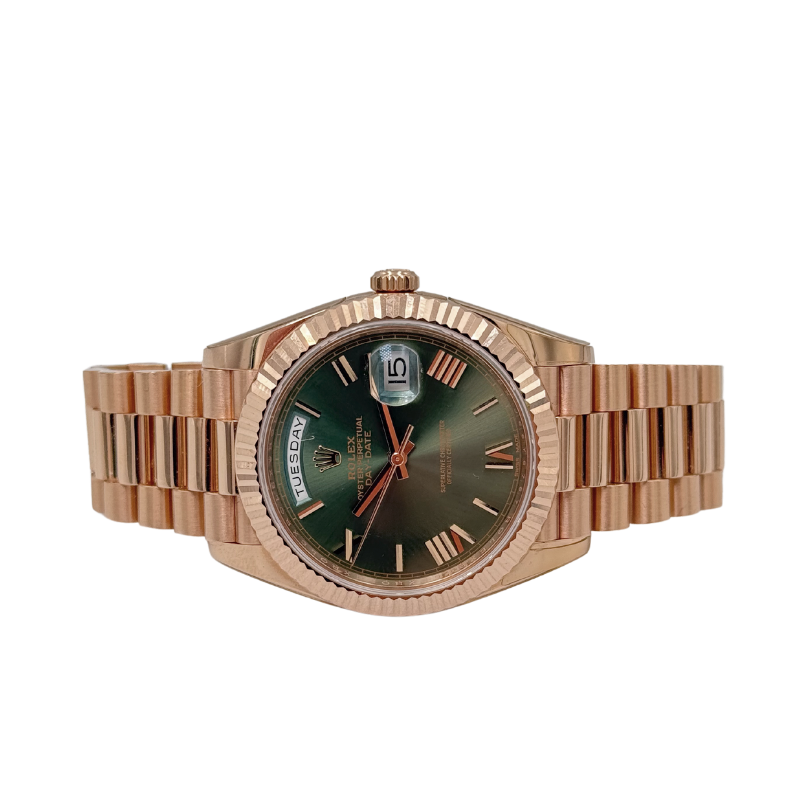 Rolex 228235 Day-Date 40 Rose Gold Olive Green Dial - 2018 Full Set My Store