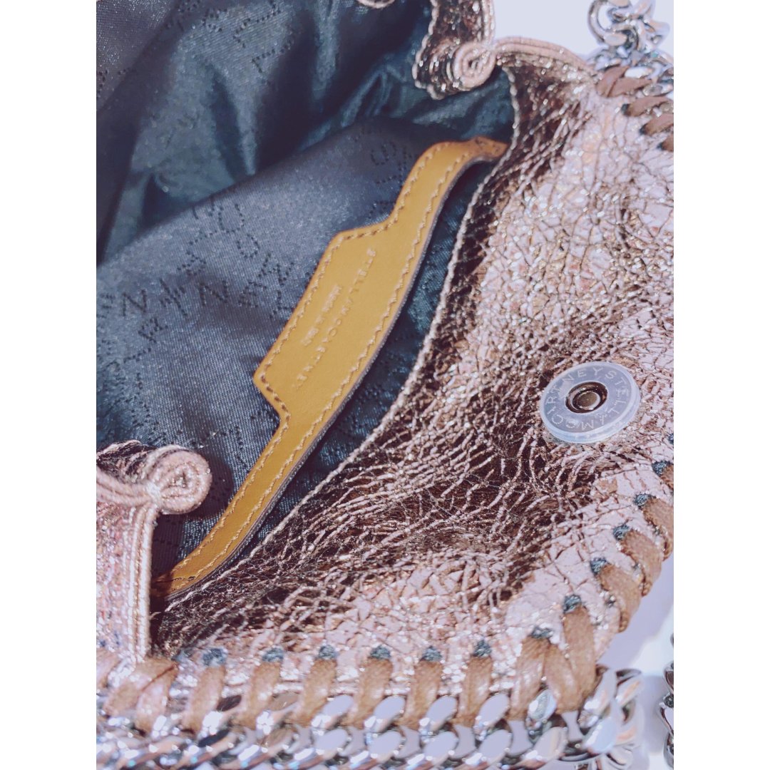 STELLA MCCARTNEY - METALLIC BRONZE FAUX LEATHER TINY FALABELLA SHOULDER BAG 391698 W6947 512064 My Store