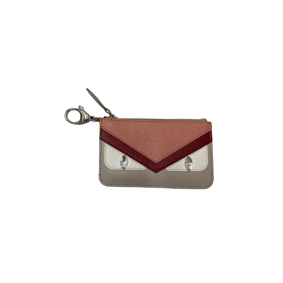 Fendi - PINK MULTI MONSTER VITELLO ELITE LEATHER KEY CASE My Store