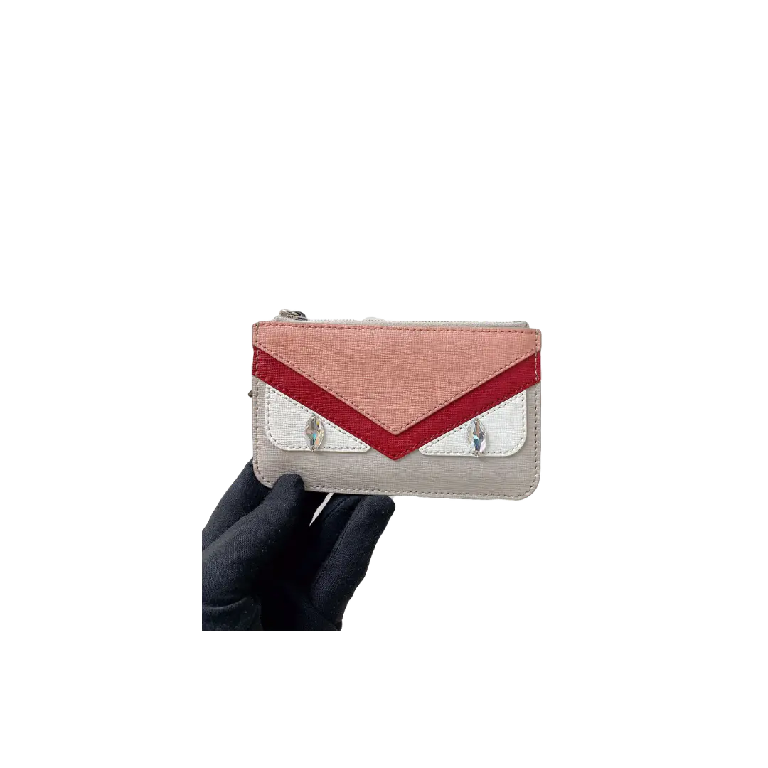 Fendi - PINK MULTI MONSTER VITELLO ELITE LEATHER KEY CASE My Store