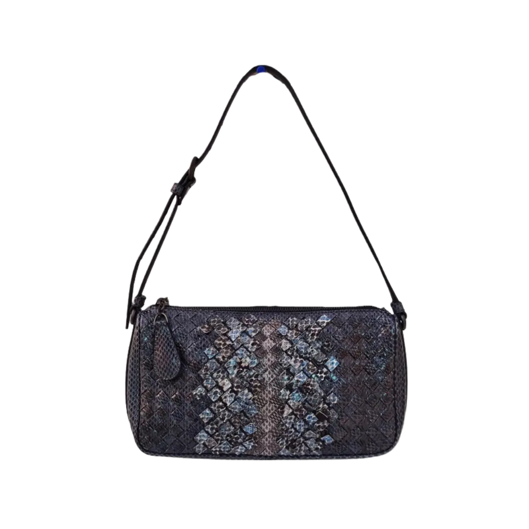 Bottega Veneta - GREY LEATHER AND PHYTON SHOULDER BAG My Store