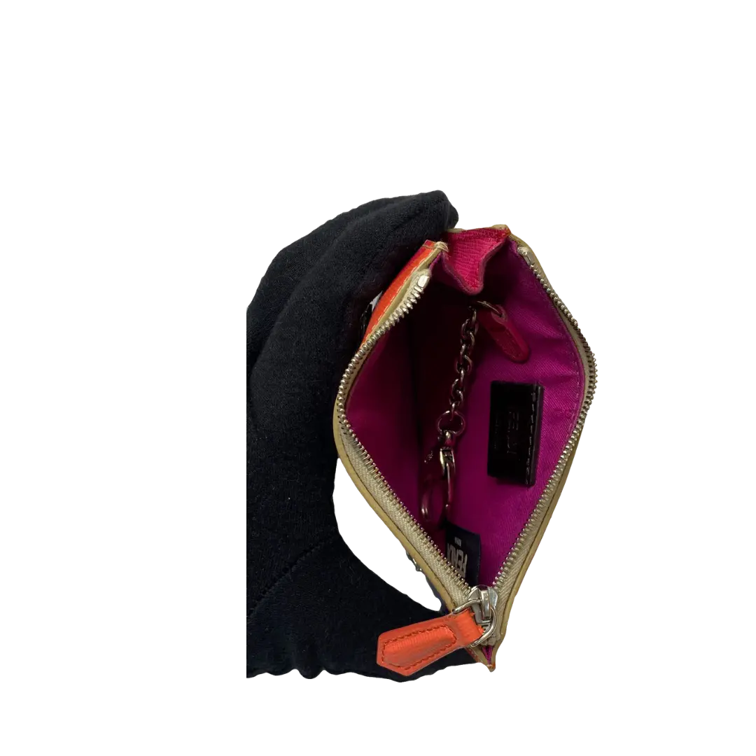 Fendi - MULTICOLOUR MONSTER VITELLO ELITE LEATHER KEY RING POUCH My Store
