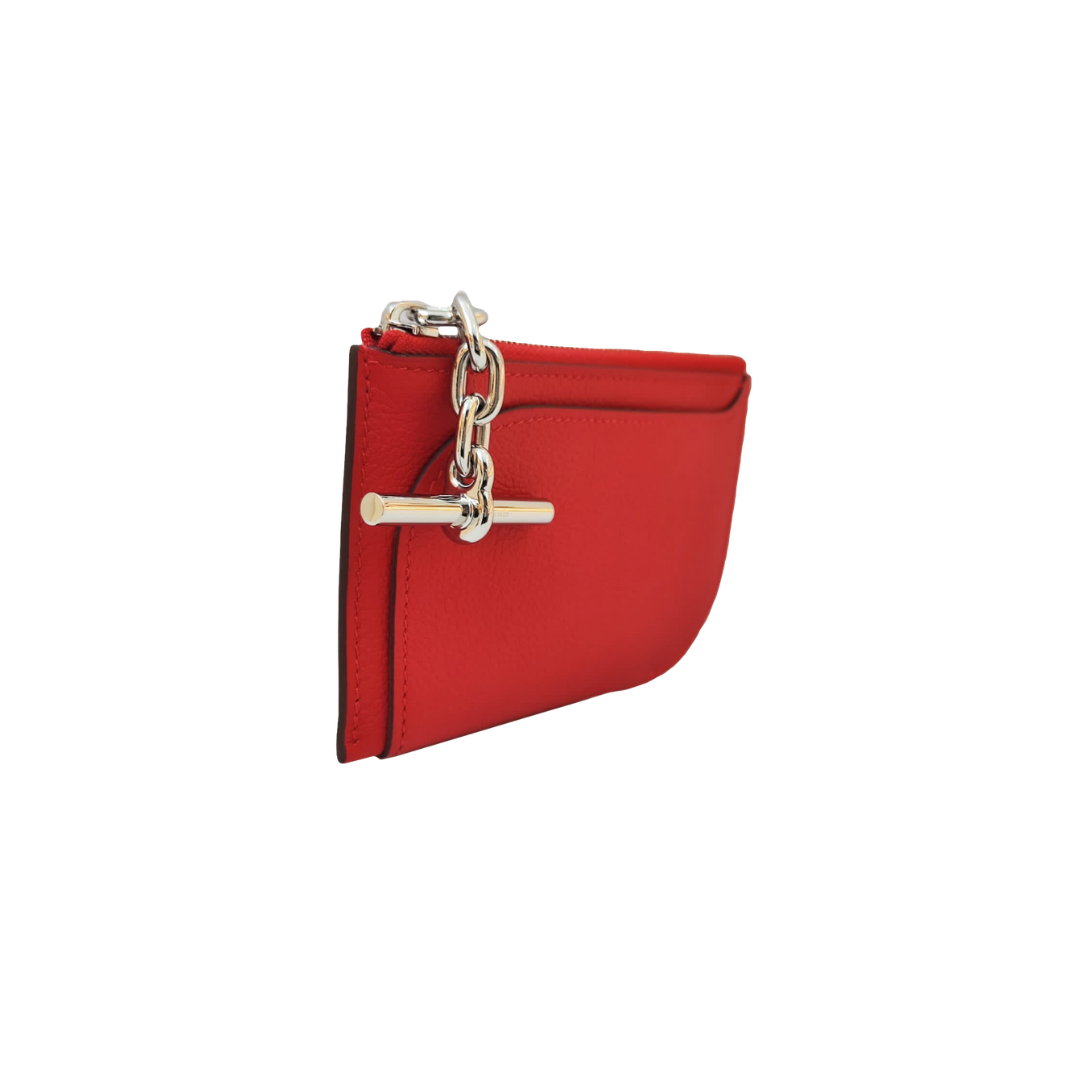 Hermes - RED EVERCOLOUR STRAP CARD HOLDER