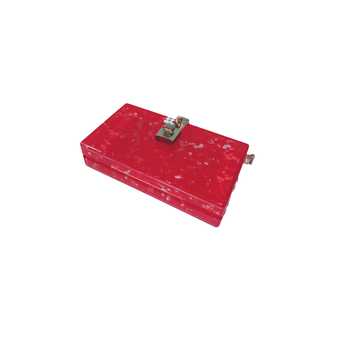 DOLCE GABBANA - PLEXIGLASS LACE DOLCE CLUTCH