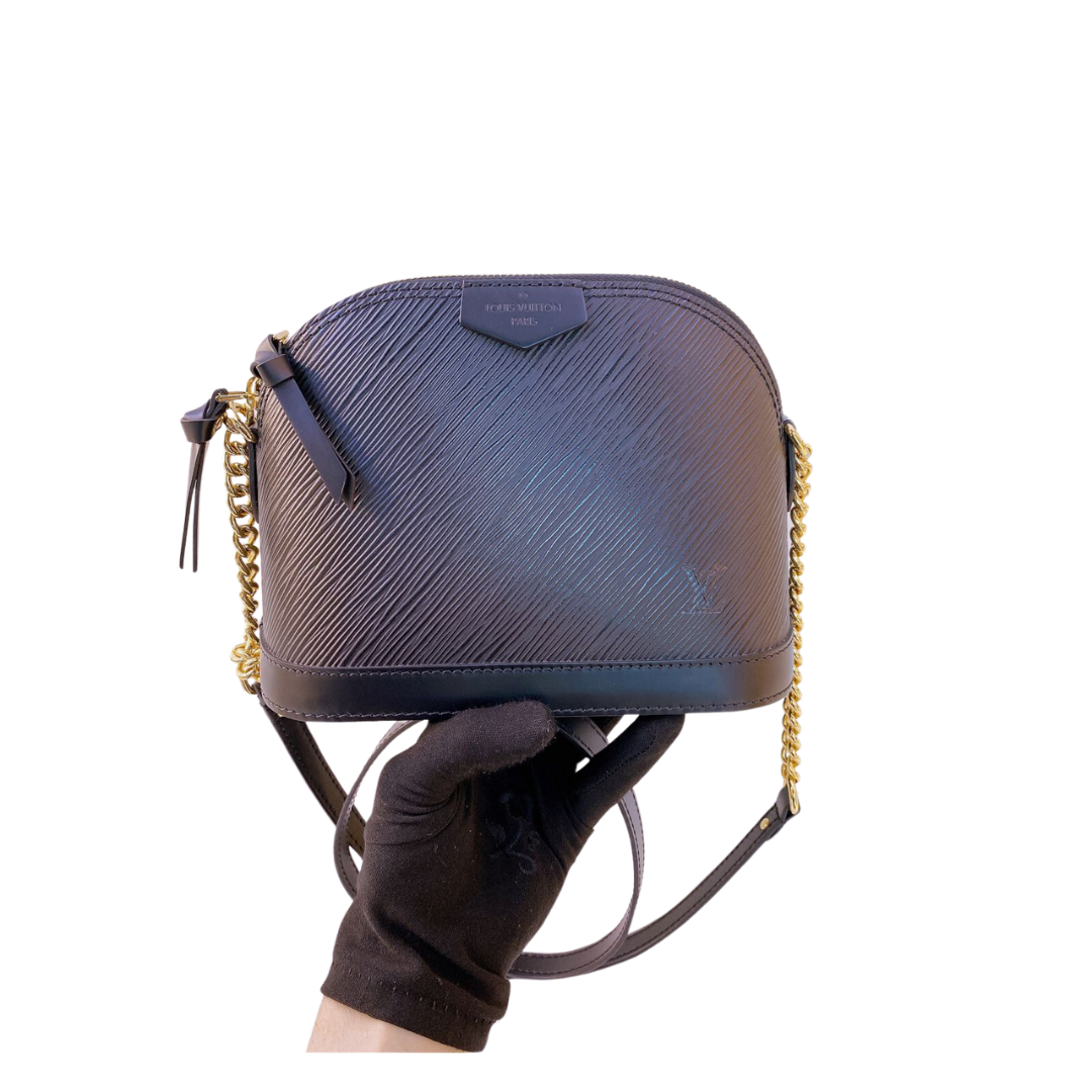 LOUIS VUITTON - BLACK EPI ALMA CHAIN MINI CROSSBODY BAG SN2128 My Store