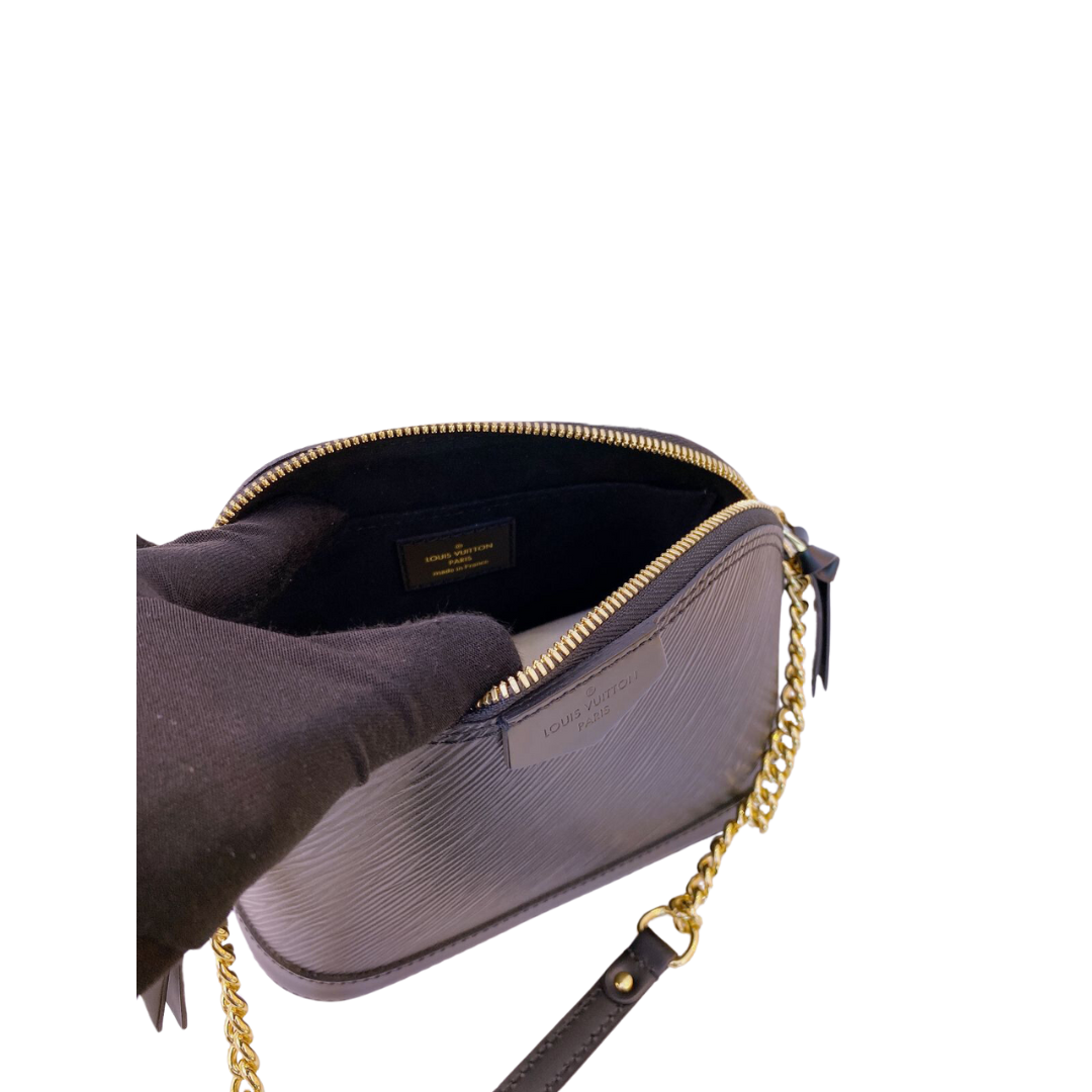 LOUIS VUITTON - BLACK EPI ALMA CHAIN MINI CROSSBODY BAG SN2128 My Store