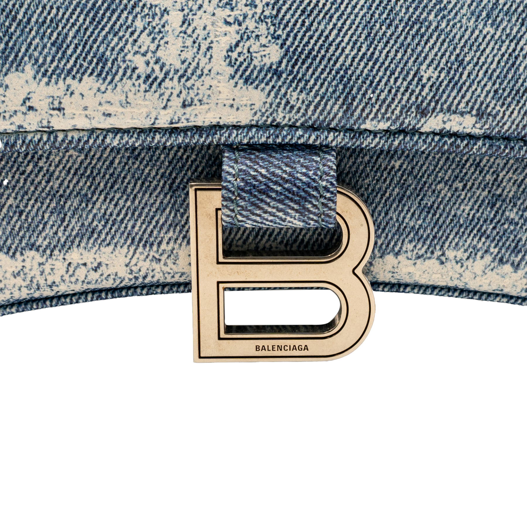 BALENCIAGA - Small Hourglass Cotton Denim Bag