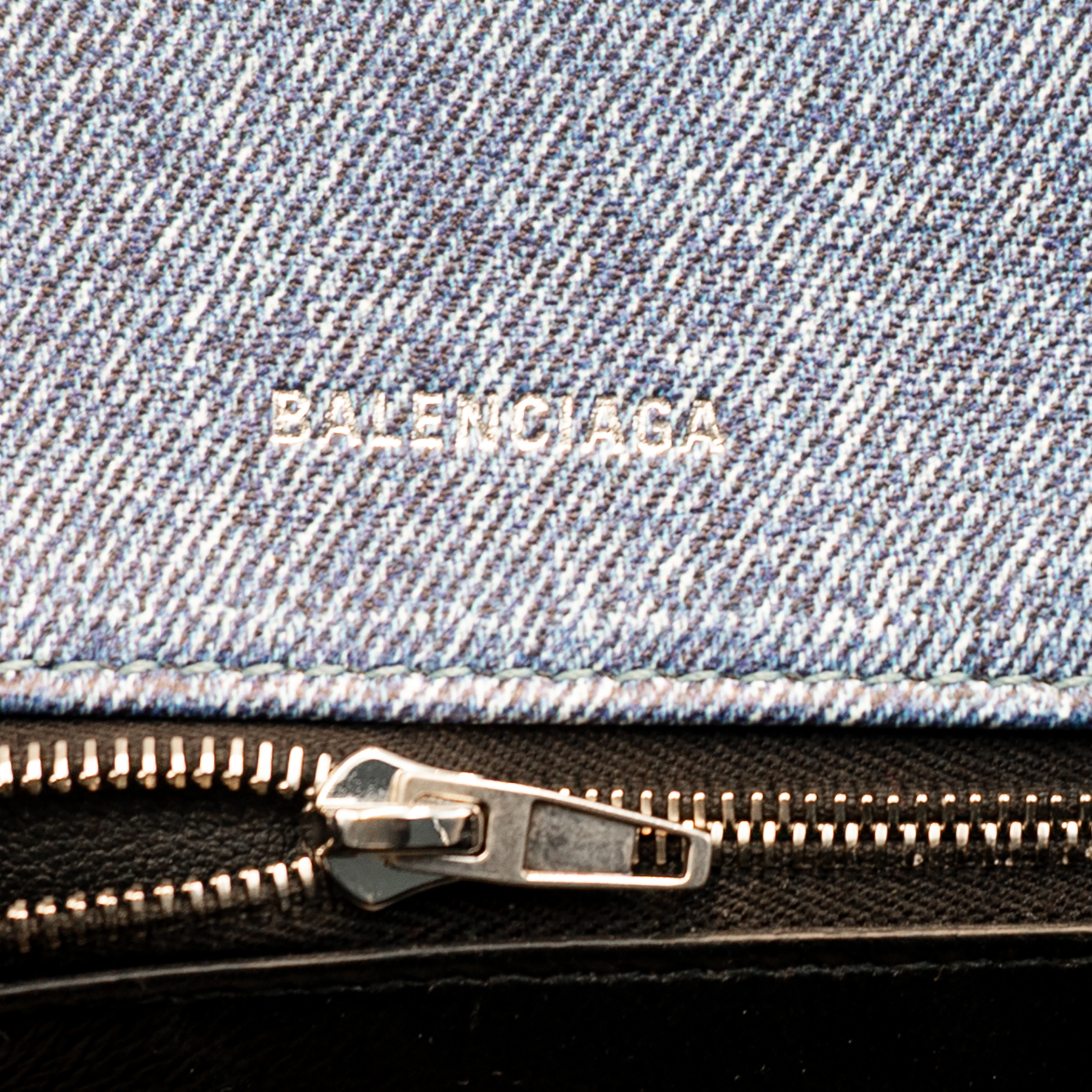 BALENCIAGA - Small Hourglass Cotton Denim Bag