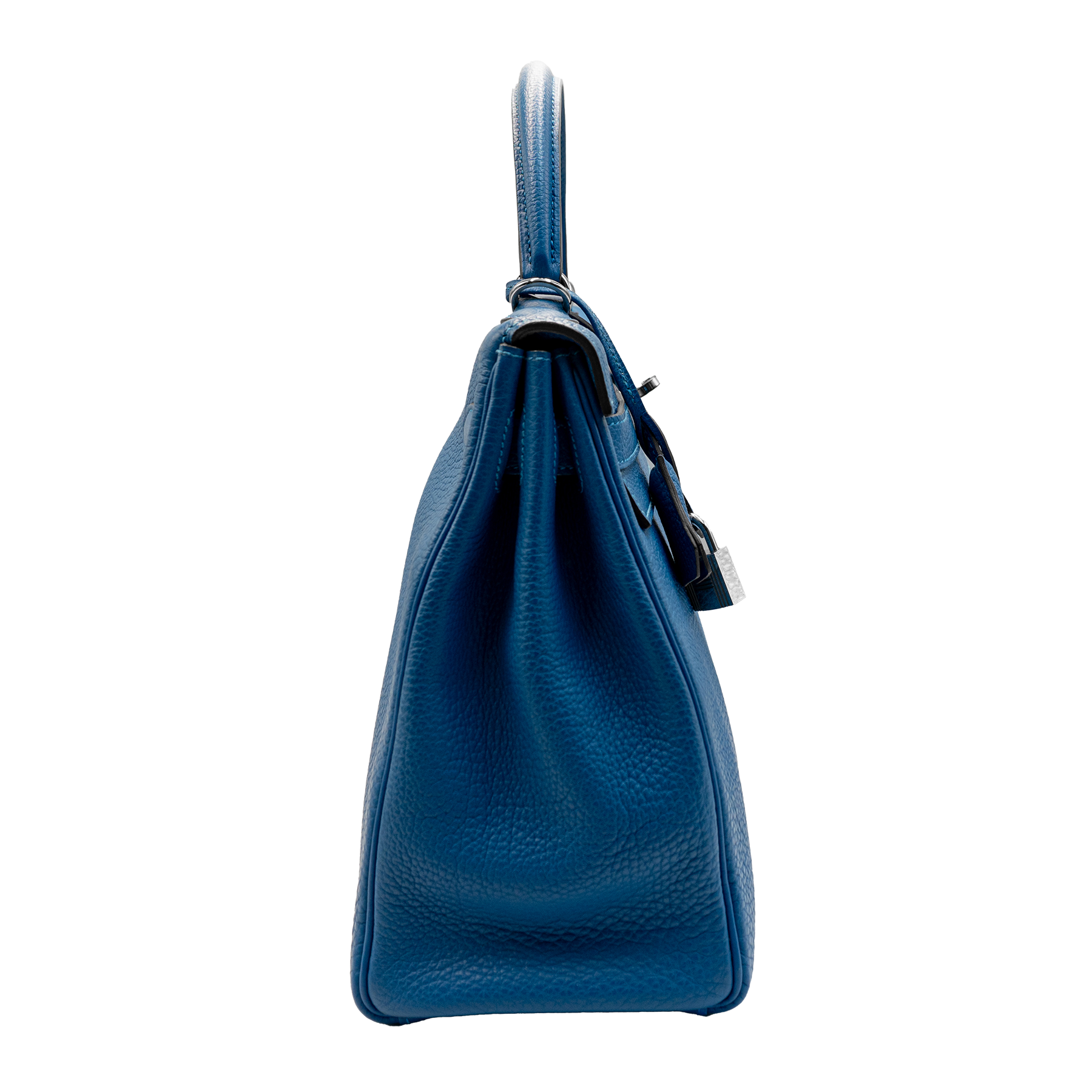 HERMES BLEU TOGO LEATHER KELLY 32 BAG PHW