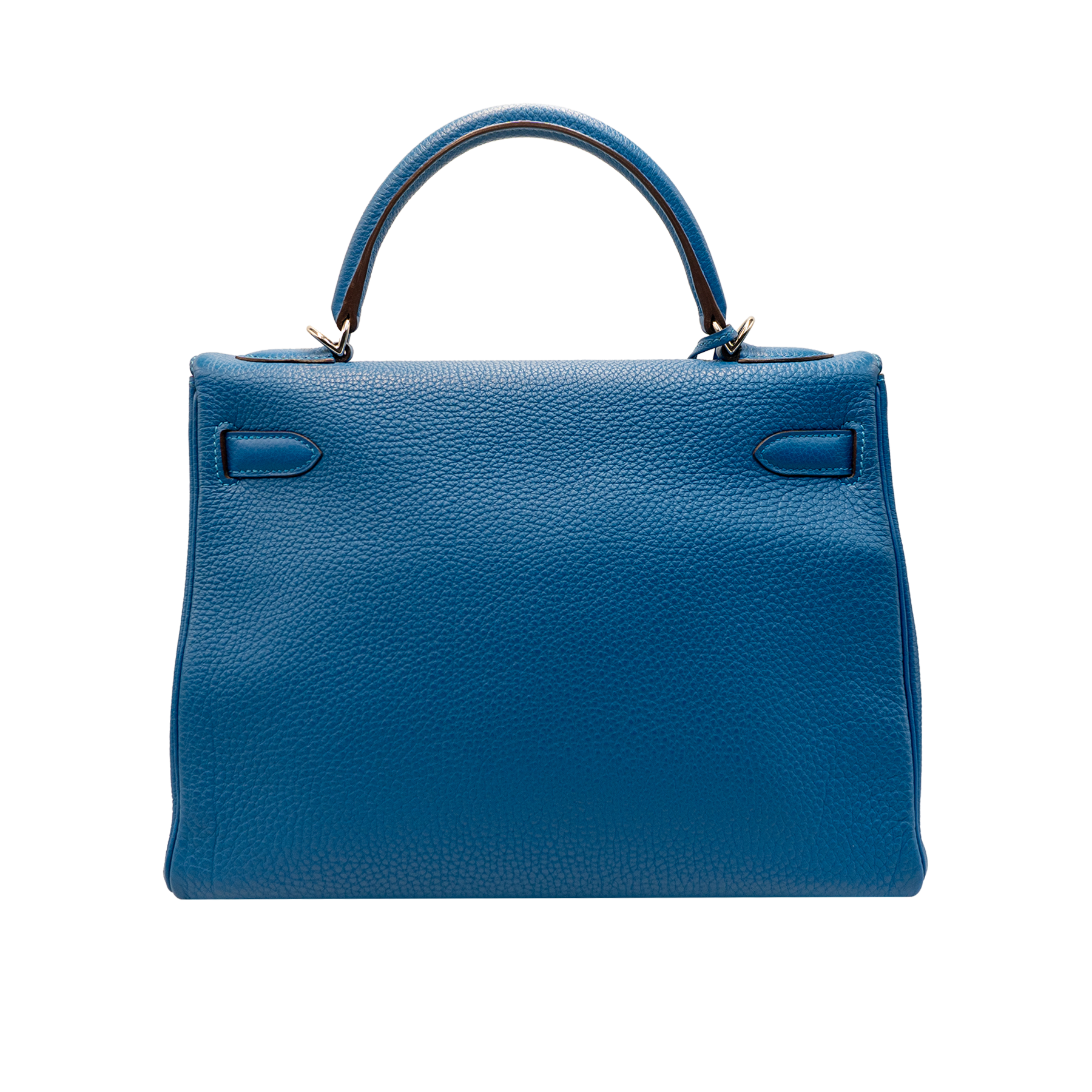 HERMES BLEU TOGO LEATHER KELLY 32 BAG PHW