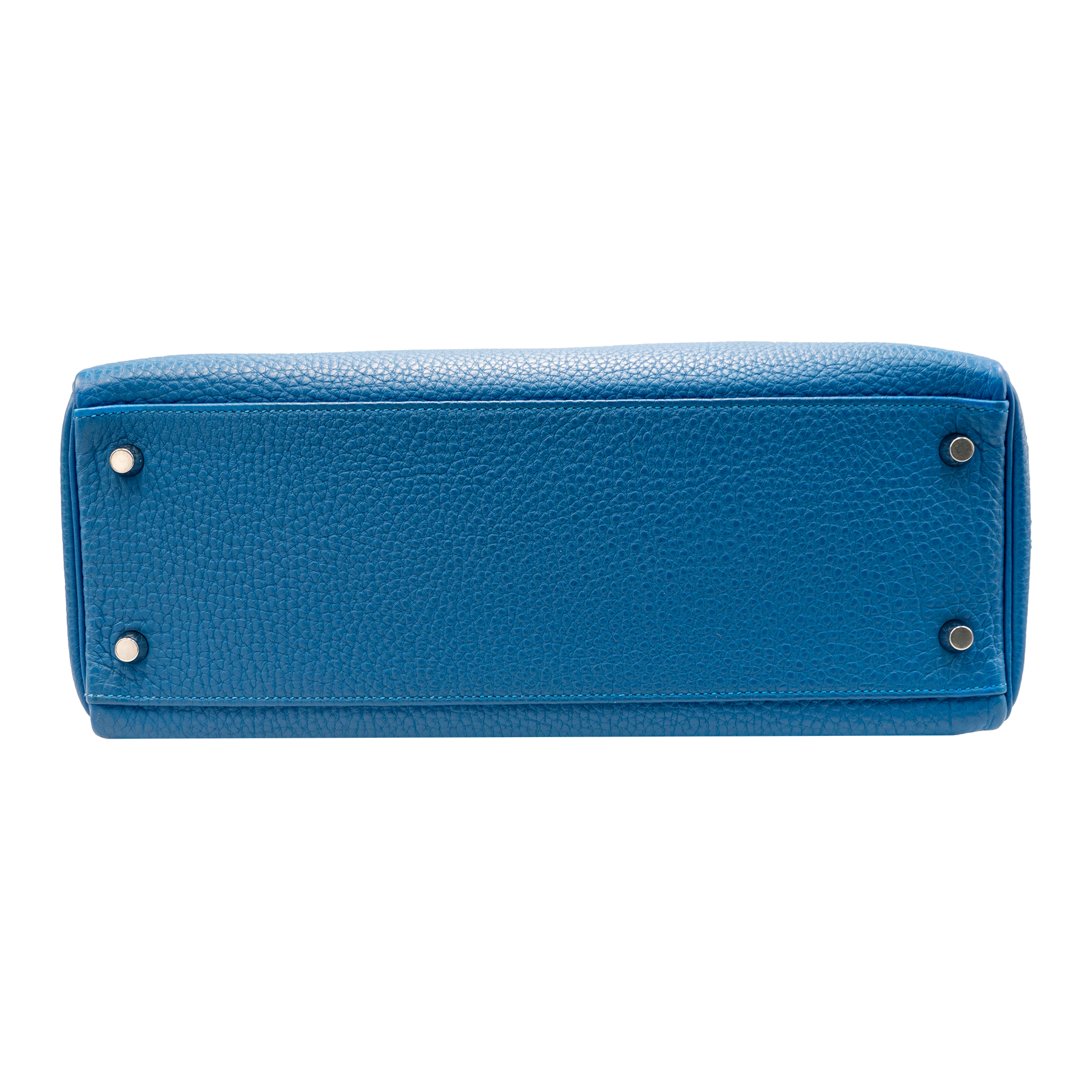 HERMES BLEU TOGO LEATHER KELLY 32 BAG PHW