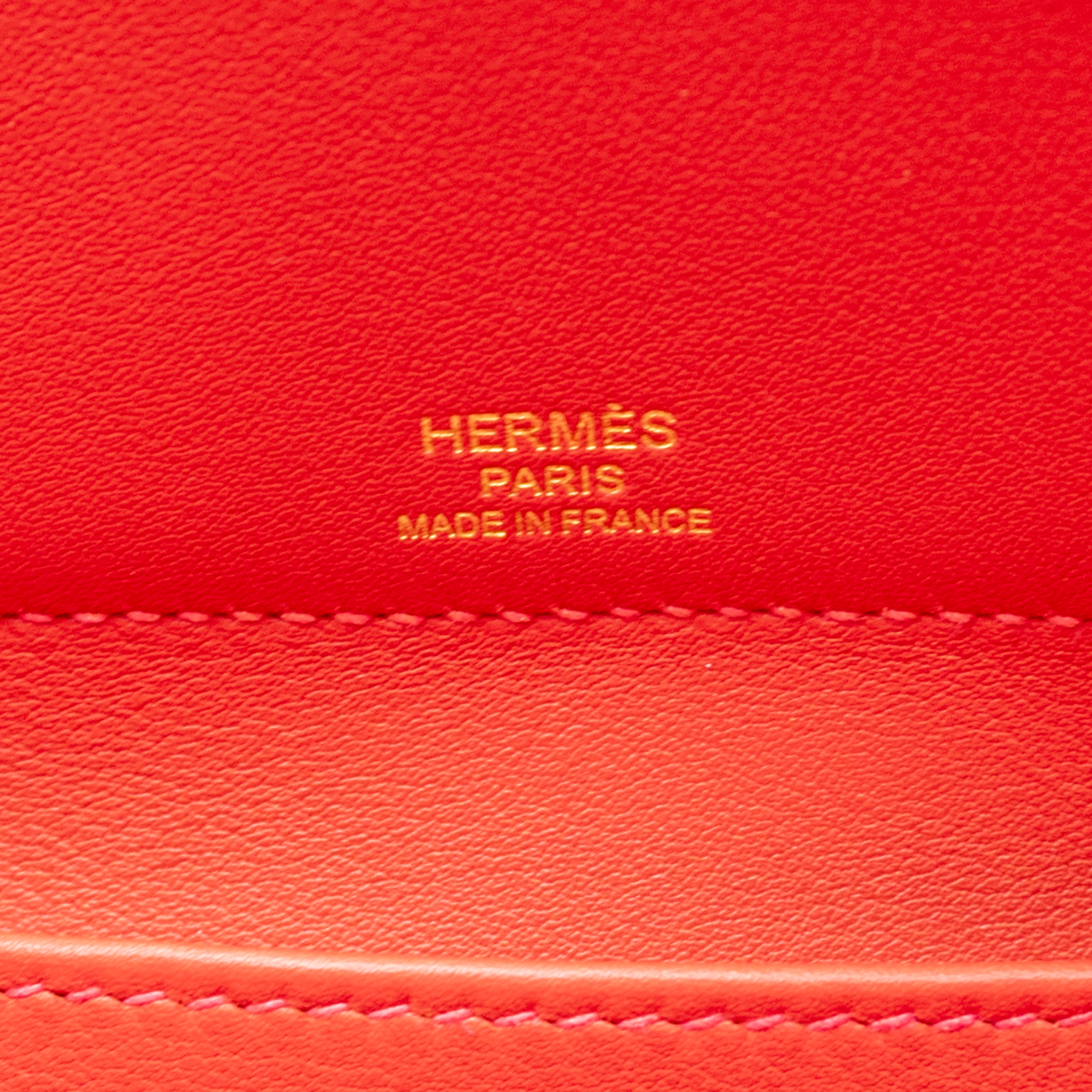 HERMES VERMILLON SWIFT LEATHER BOLIDE SECRET