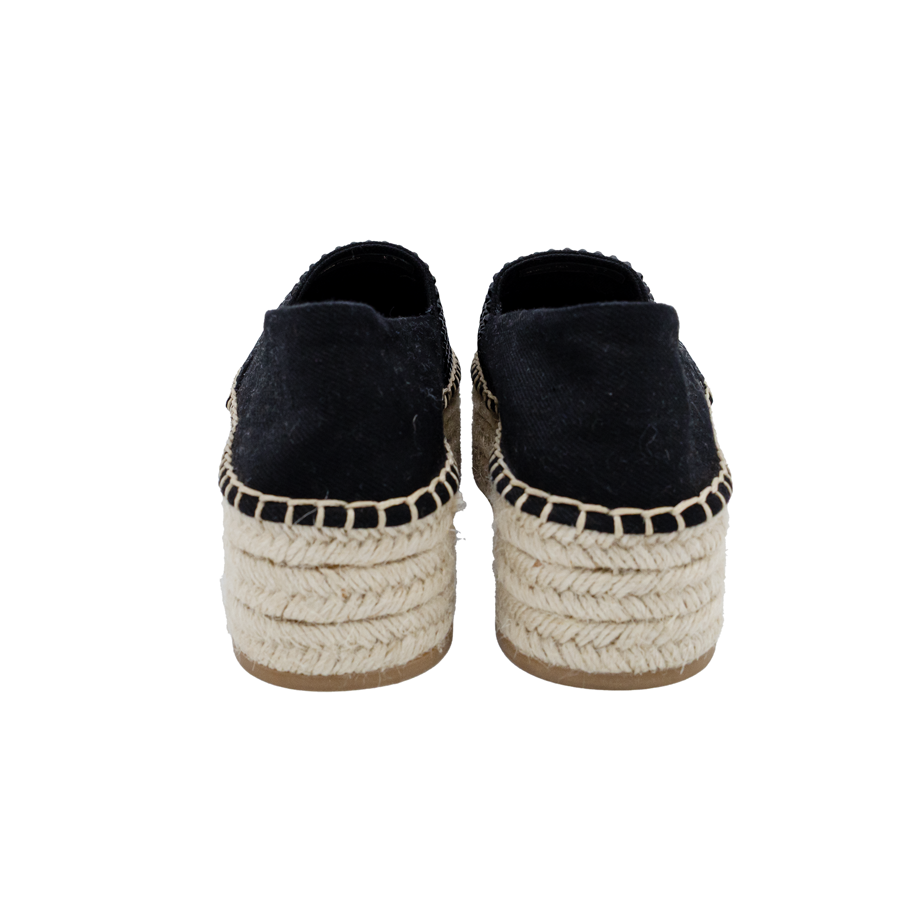 Miu Miu Black Studded Leather Espadrille Flats