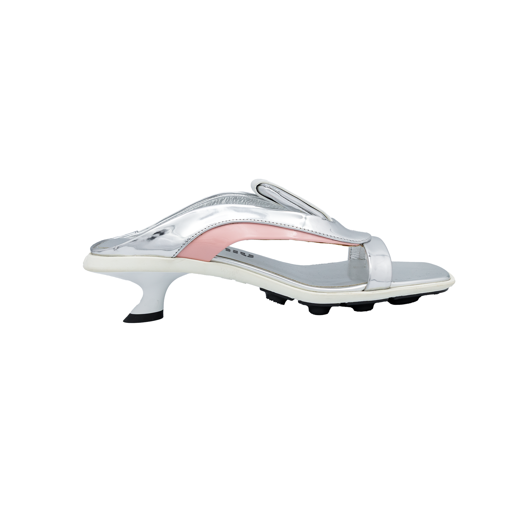Miu Miu Metallic Leather Technical Sandals - Size 36.5