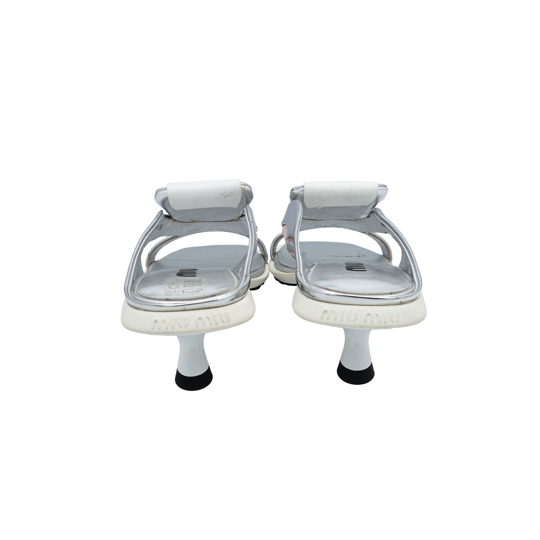 Miu Miu Metallic Leather Technical Sandals - Size 36.5