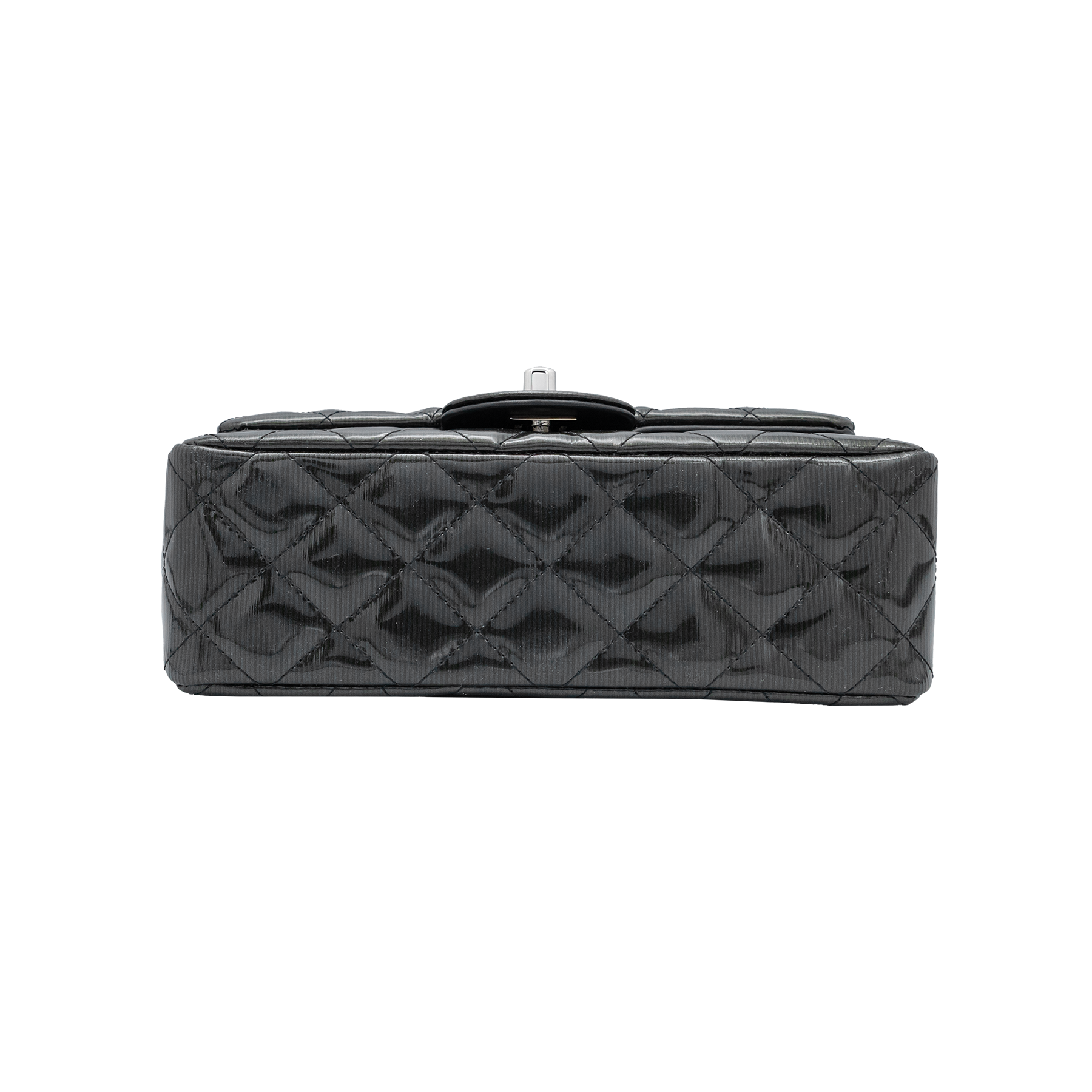 Chanel Olive Quilted Patent Leather Mini Flap Bag