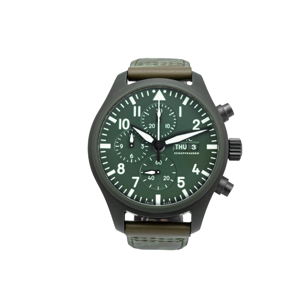 IWC IW389106 44.5mm Pilot's Watch Chronograph TOP GUN Edition Woodland Green Ceramic - 2022