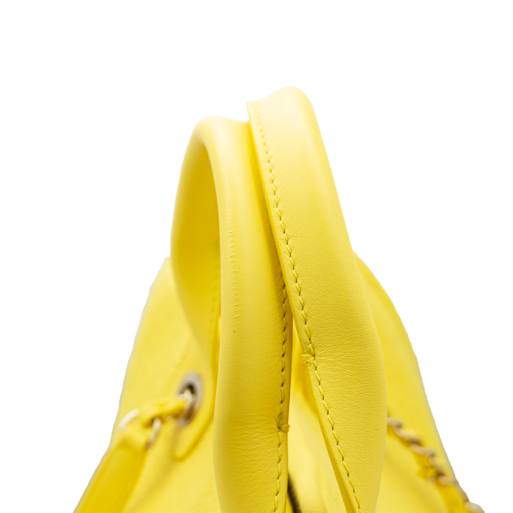 Chanel Deauville Large Tote in Yellow with White Logo Print