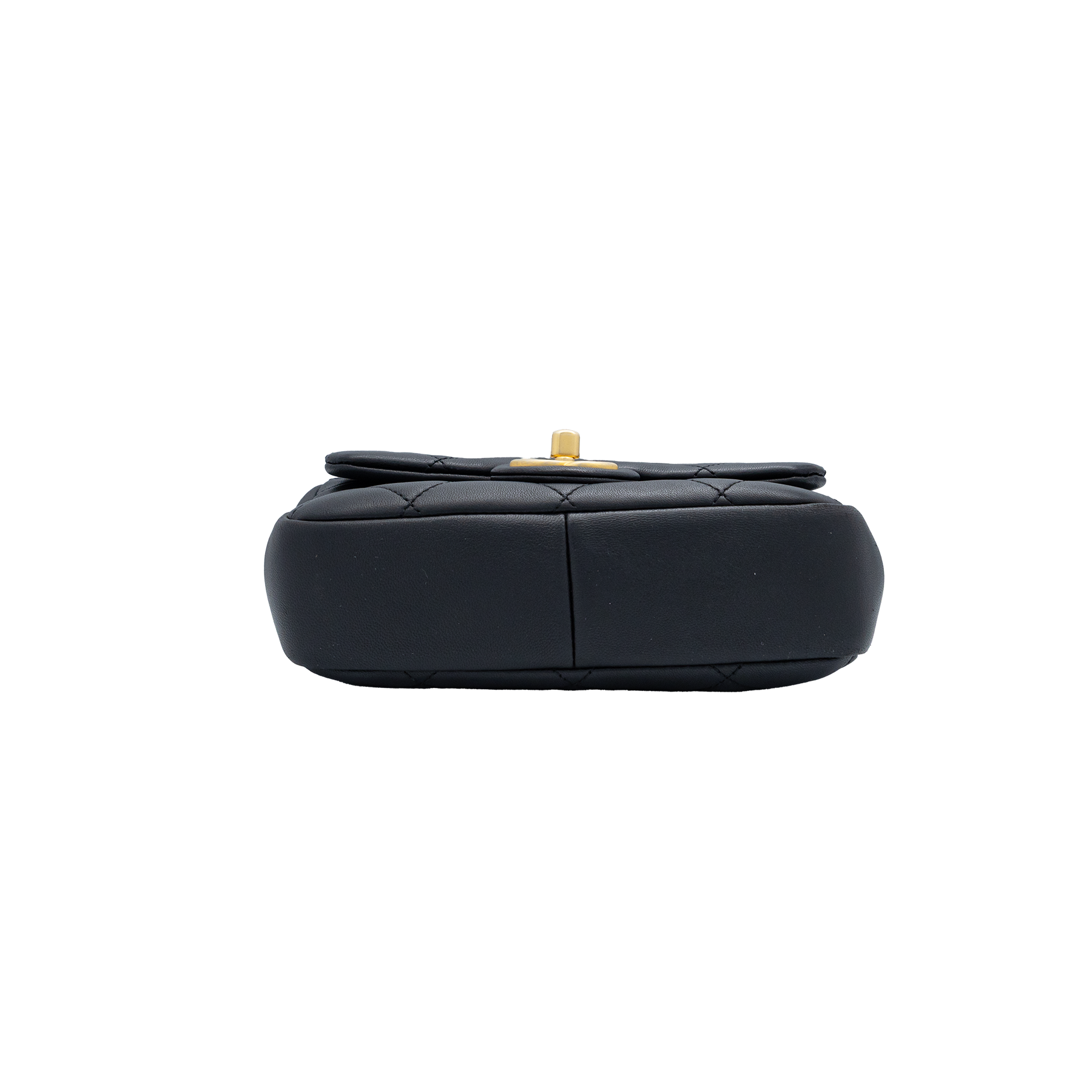Chanel Lambskin Quilted Small Circular Handle Bag in Black