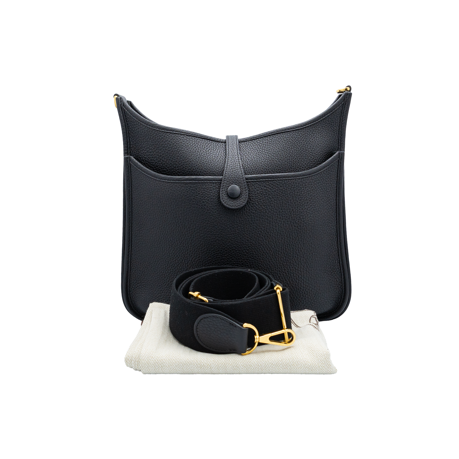 Hermès Evelyne III PM in Black Clemence leather