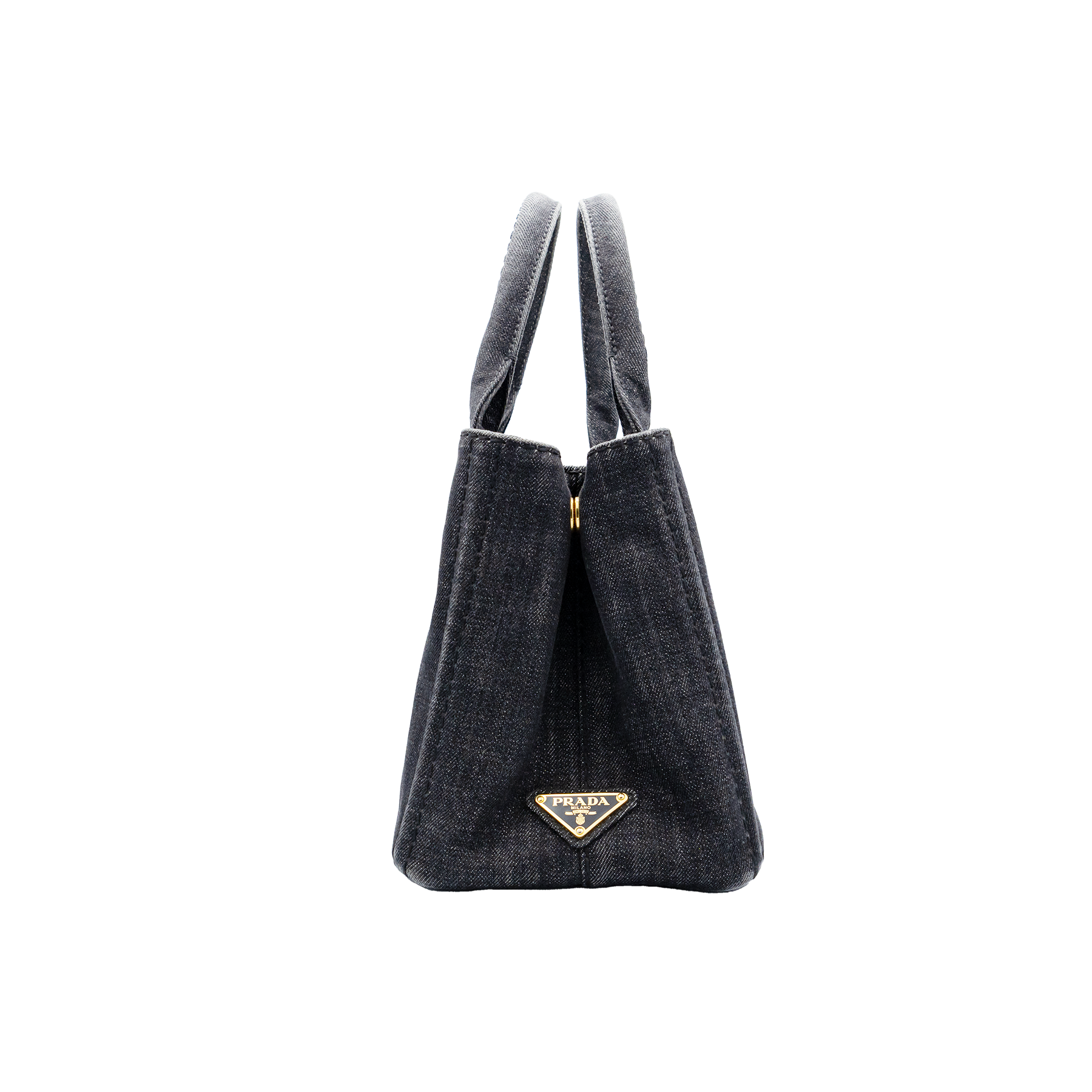 Prada Canapa Tote in Charcoal Denim