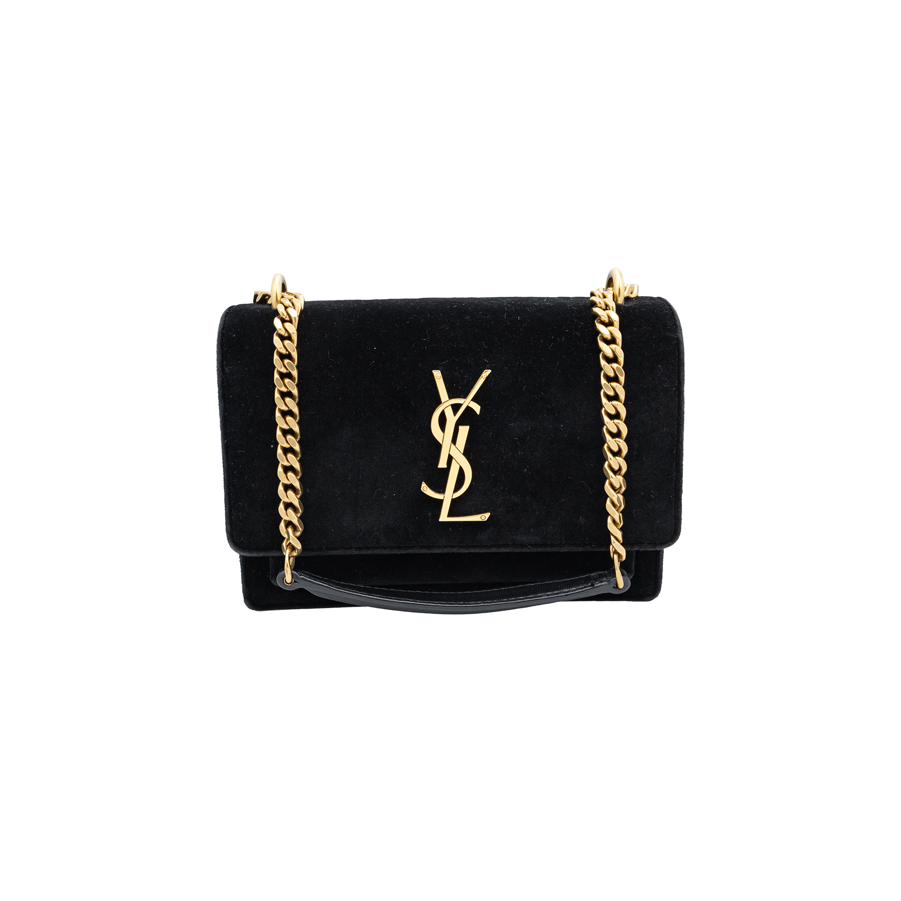 Yves Saint Laurent Kate Shoulder Bag in Black Velvet