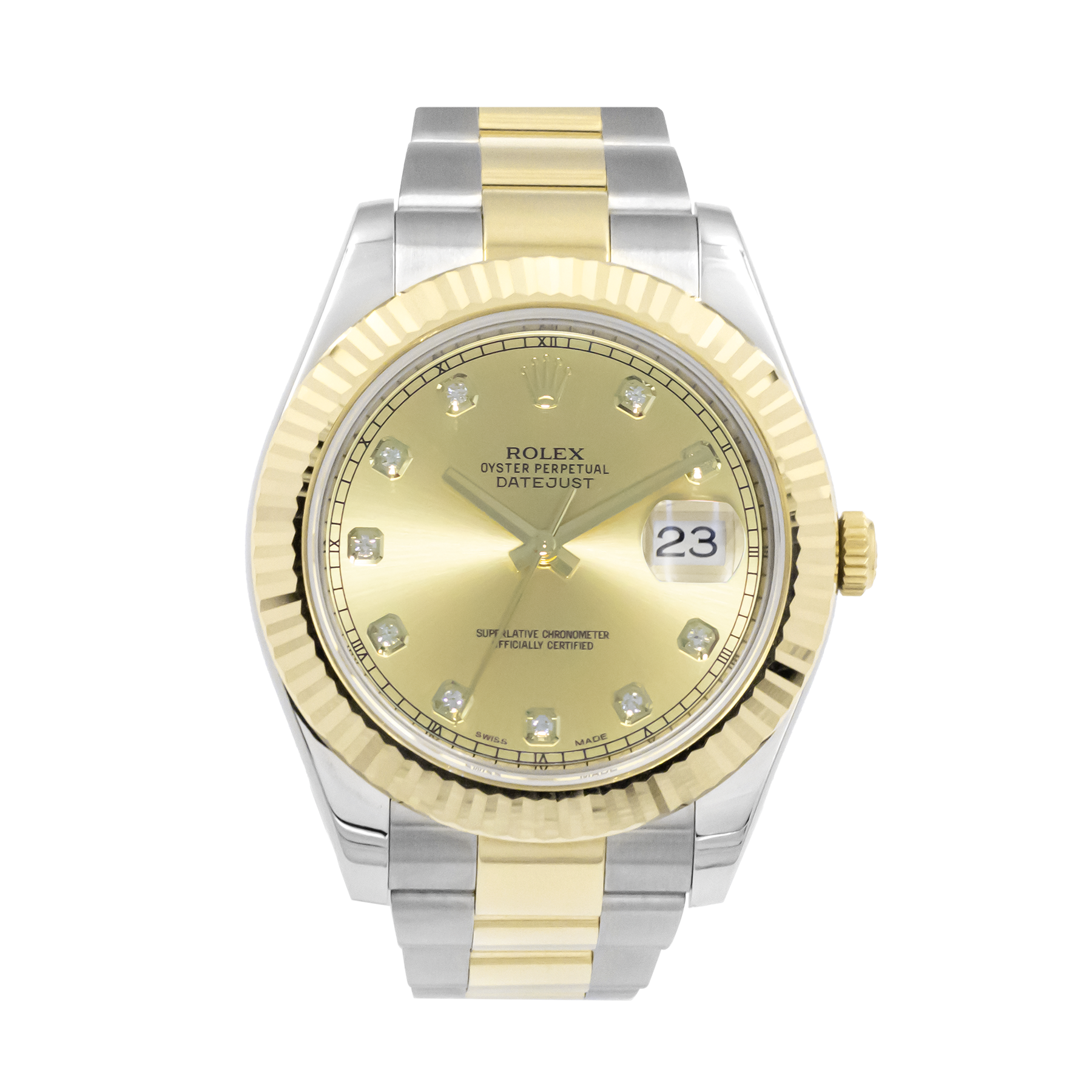 Rolex 116333 Datejust 41 Diamond Champagne Dial