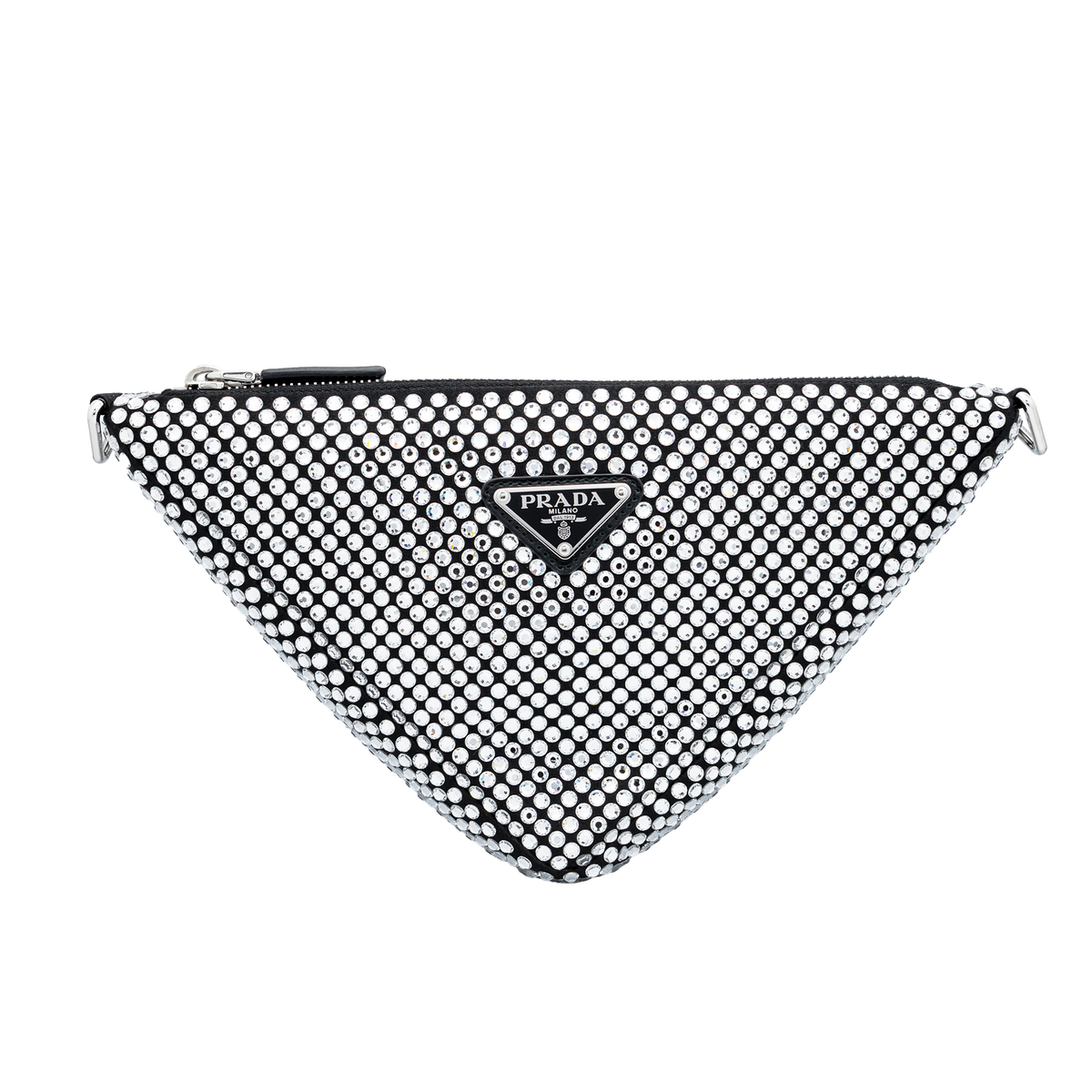 Prada Crystal-Embellished Triangle Shoulder Bag