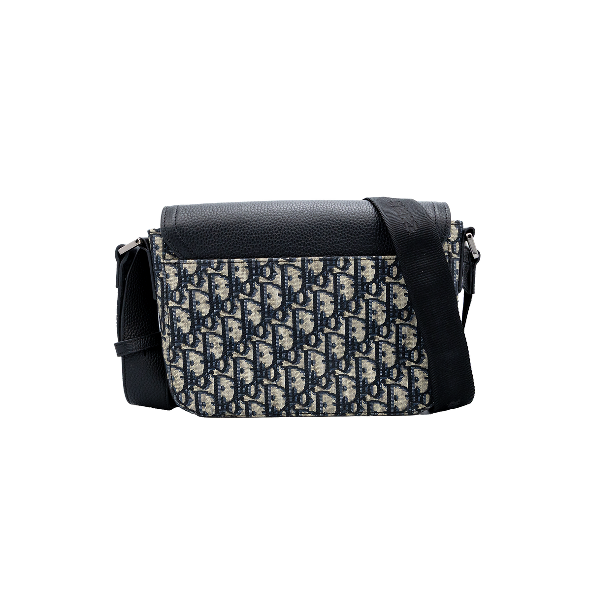 Christian Dior Oblique Jacquard Grained Calfskin Small Saddle Messenger Bag