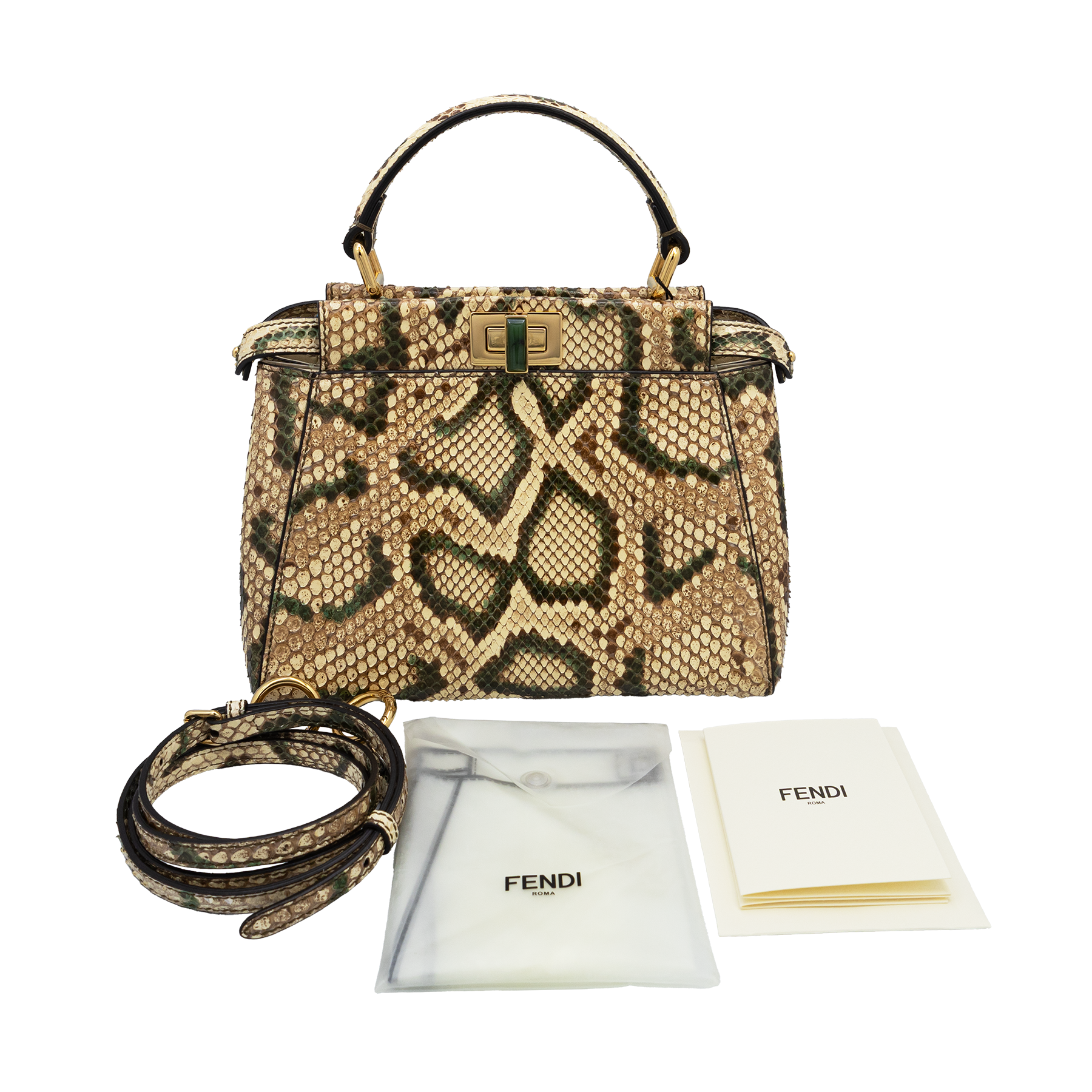 Fendi Peekaboo Mini Python Bag