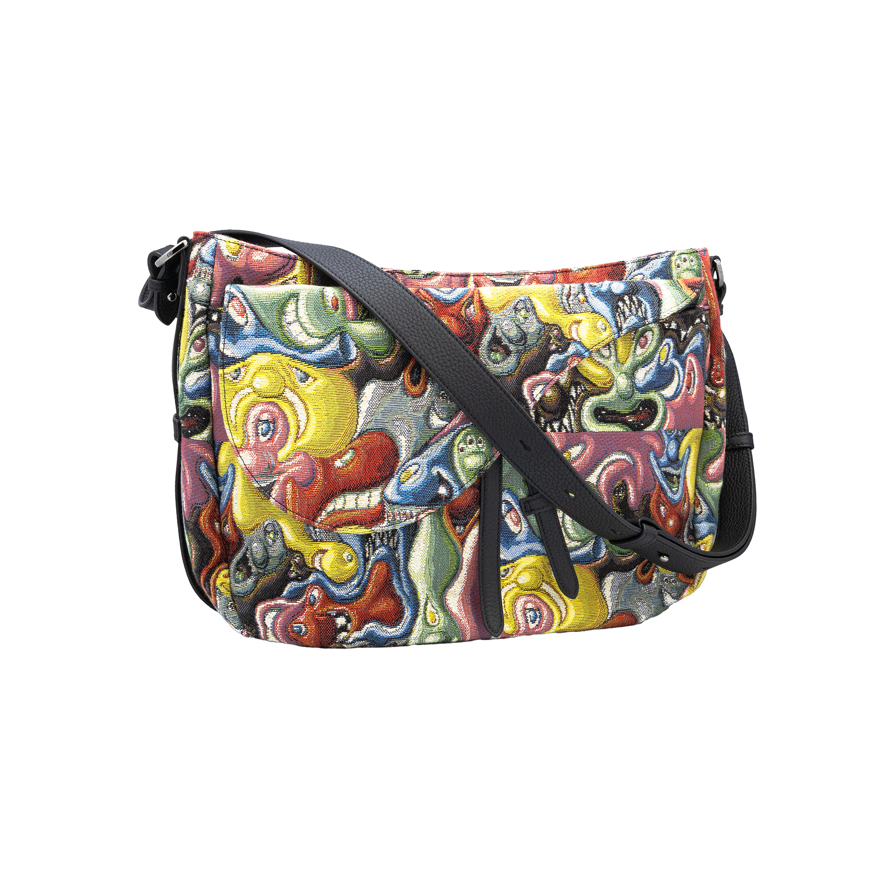 DIOR X KENNY SCHARF Jacquard Printed Soft Saddle Bag My Store