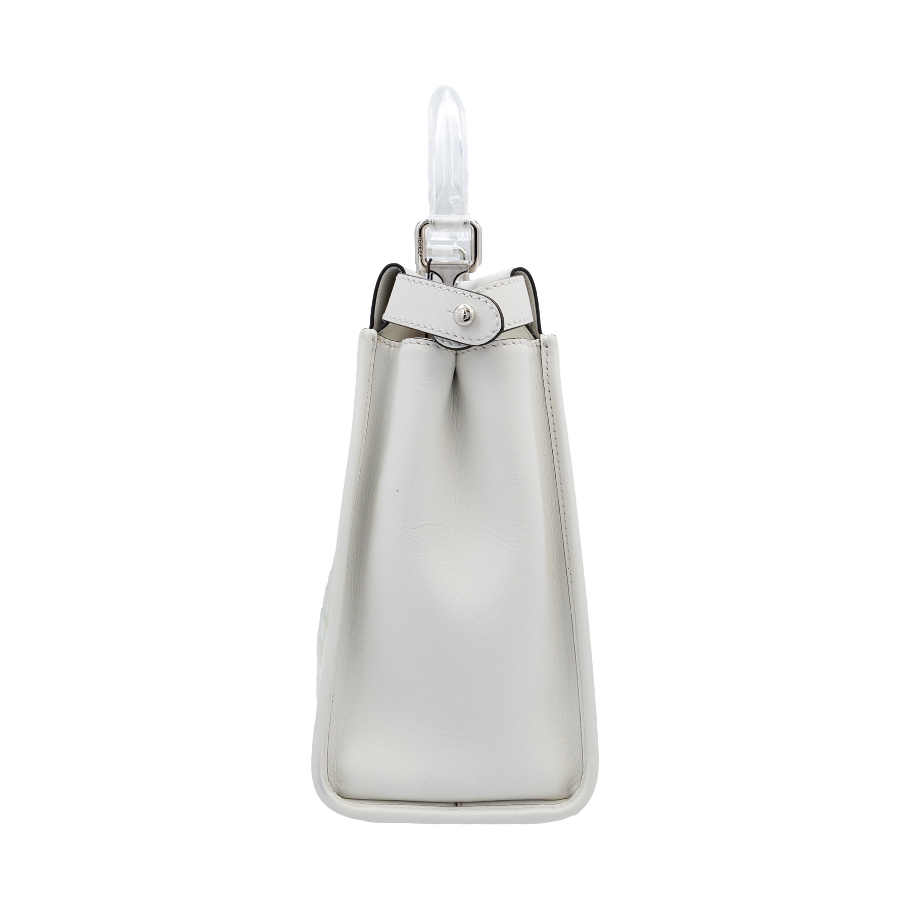Fendi White Peekaboo FF Zucca Clear PVC Perspex Regular Handle Bag My Store