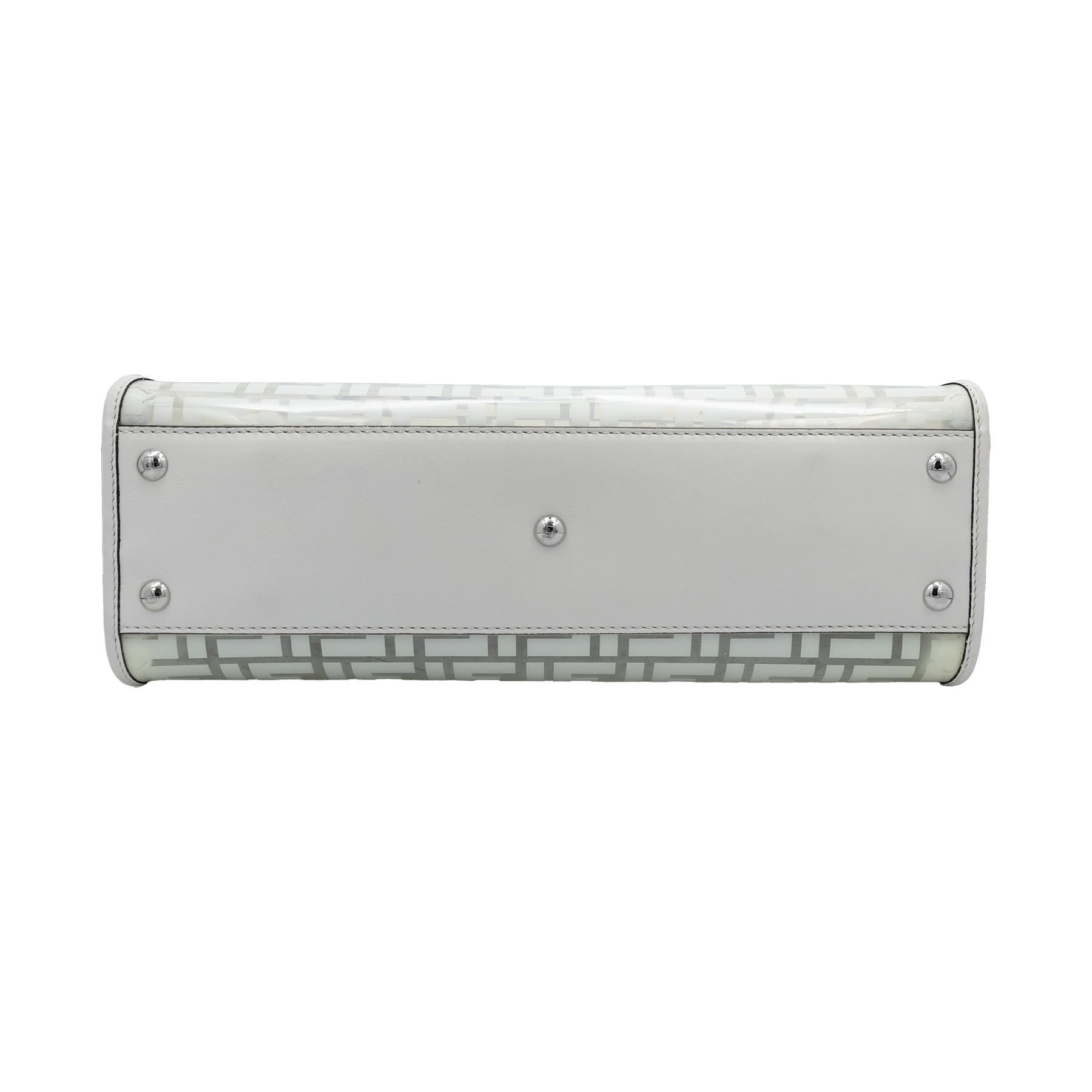 Fendi White Peekaboo FF Zucca Clear PVC Perspex Regular Handle Bag My Store