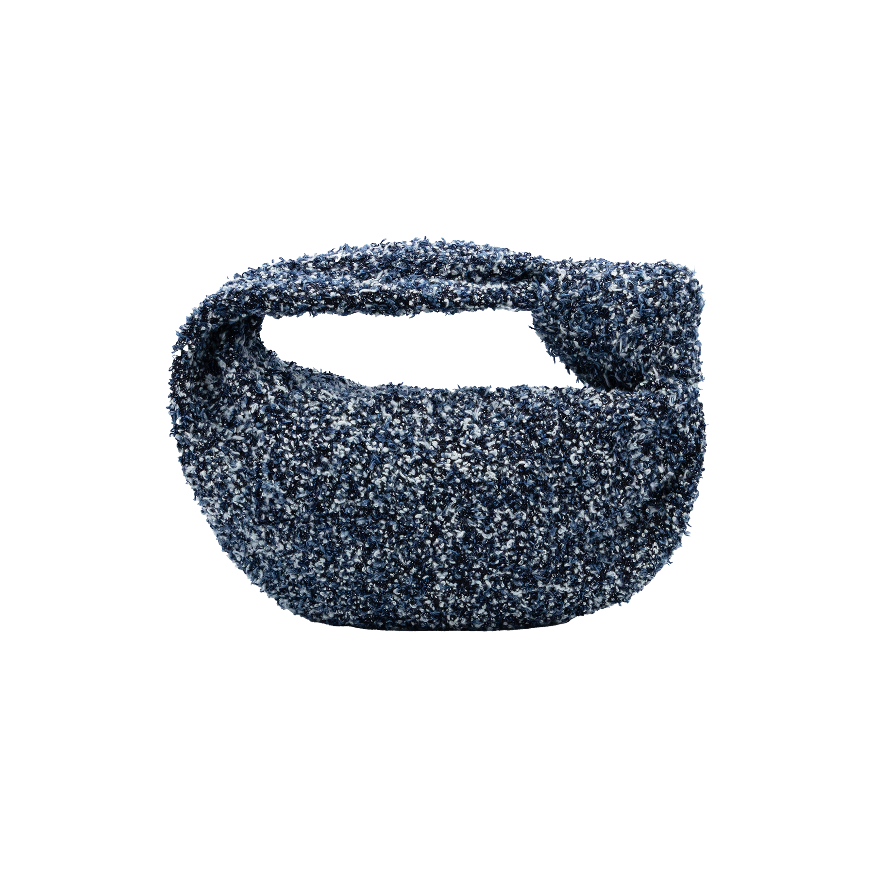 Bottega Veneta Navy Blue Mini Jodie Bouclé Denim Bag