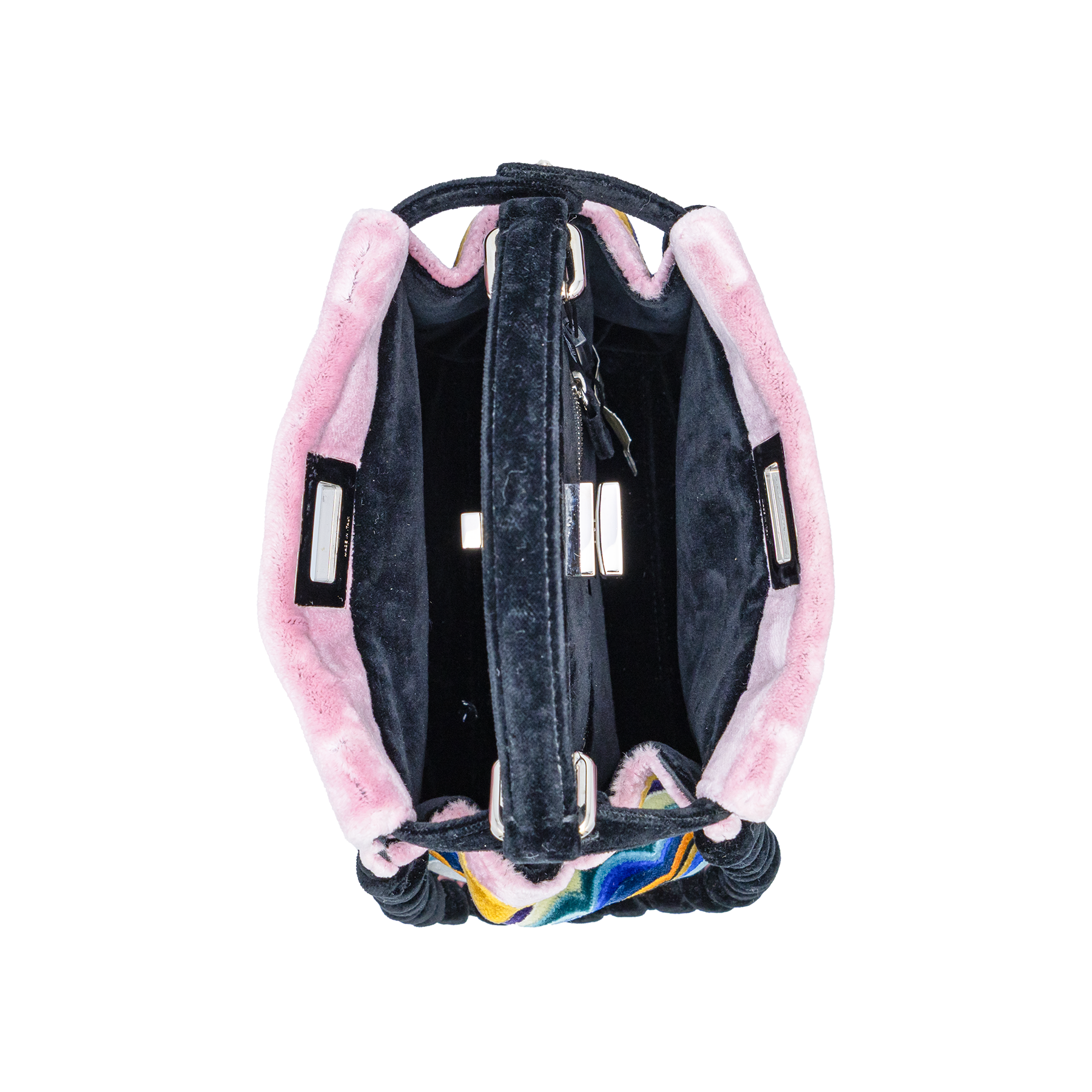 Fendi Peekaboo Embroidered Velvet Mini Bag