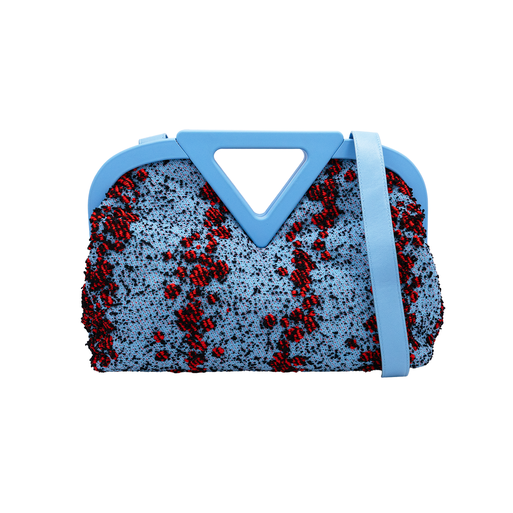 Bottega Veneta Bicolor Textured Fabric Medium The Point Triangle Bag