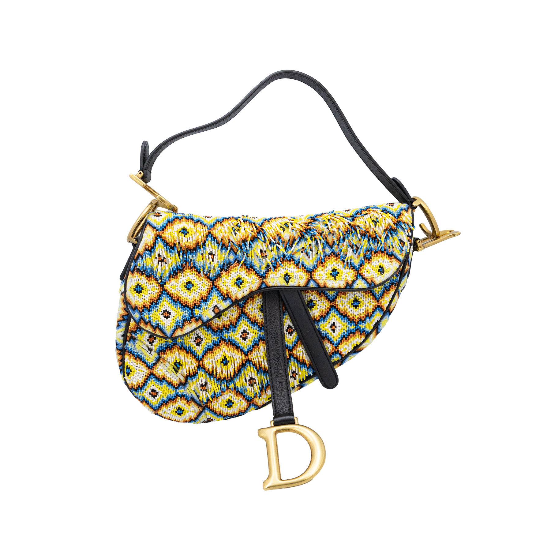 DIOR Saddle All-Over Embroidered with Beads and fingers Medium Bag