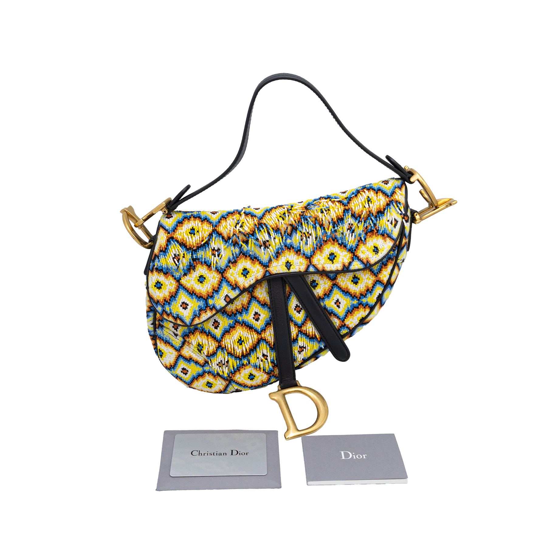 DIOR Saddle All-Over Embroidered with Beads and fingers Medium Bag