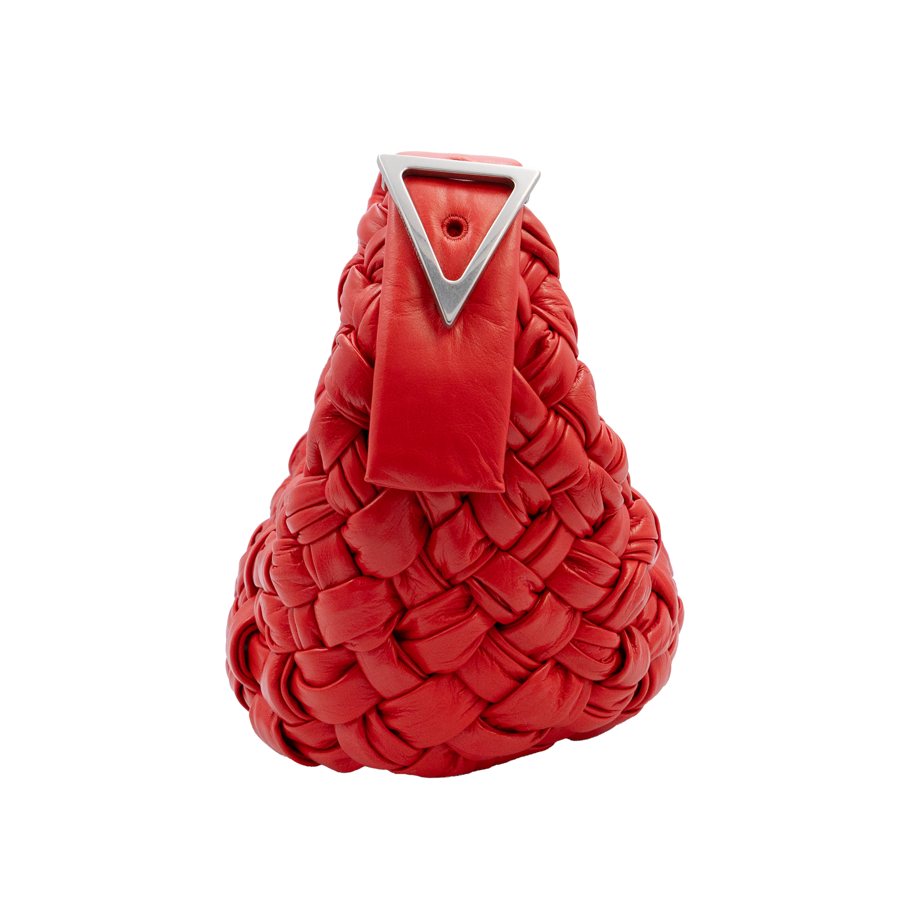 Bottega Veneta Red Nail Polish Intrecciato Banana Shoulder Bag