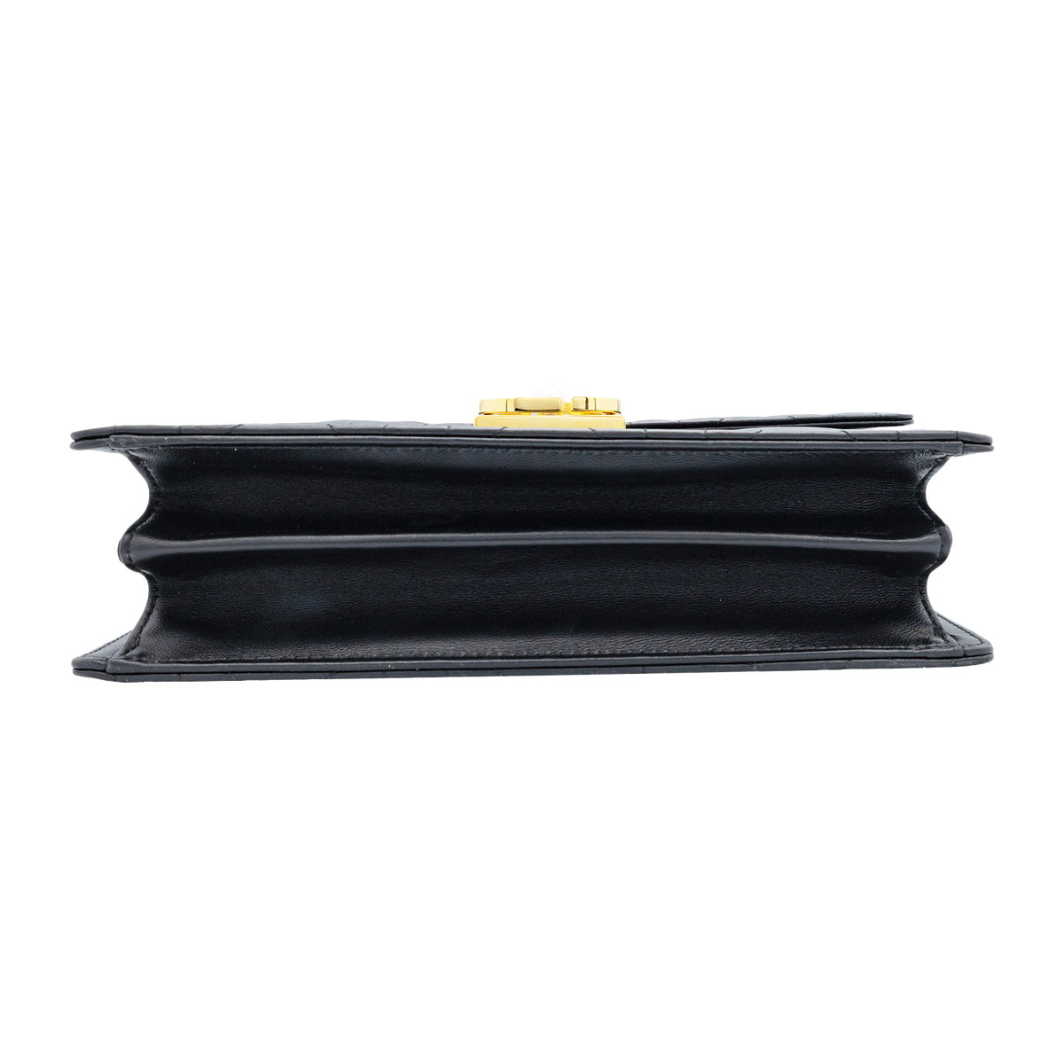 Christian Dior Black Ange Macrocannage Medium Top Handle Bag