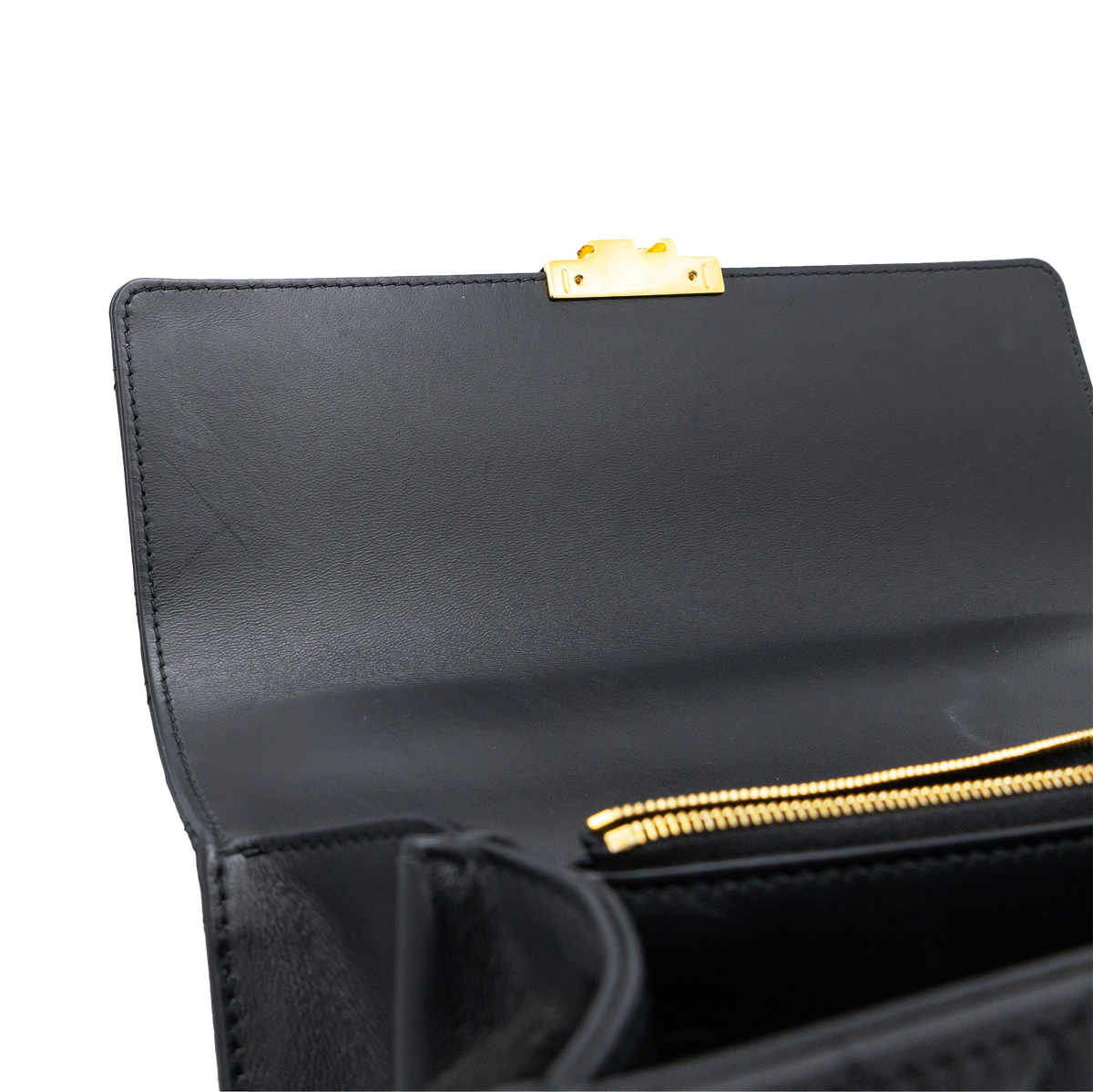 Christian Dior Black Ange Macrocannage Medium Top Handle Bag